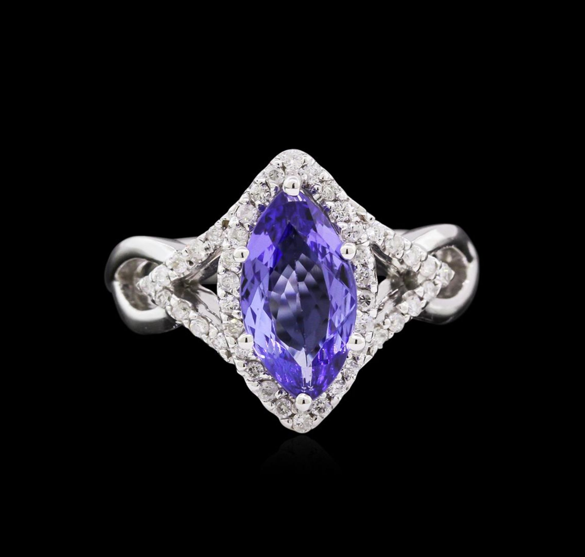 1.75 ctw Tanzanite and Diamond Ring - 14KT White Gold - Image 2 of 3