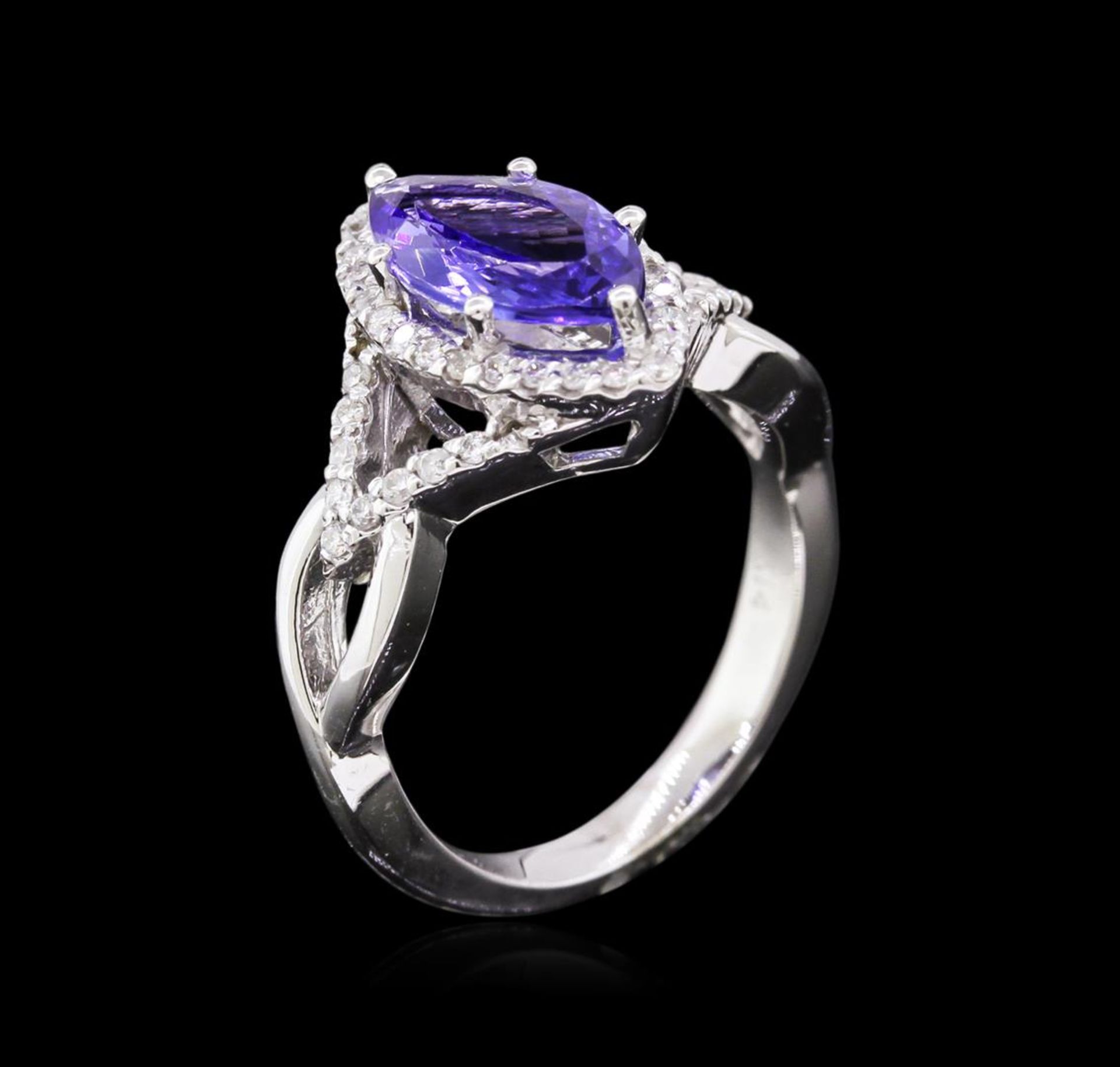 1.75 ctw Tanzanite and Diamond Ring - 14KT White Gold - Image 3 of 3