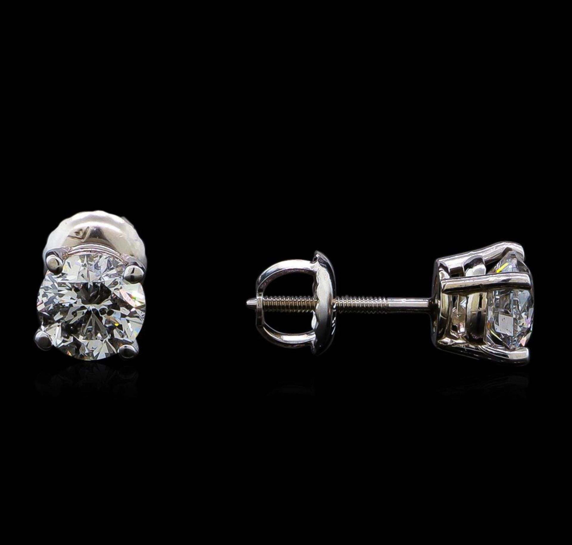 1.43 ctw Diamond Stud Earrings - 14KT White Gold - Image 2 of 3