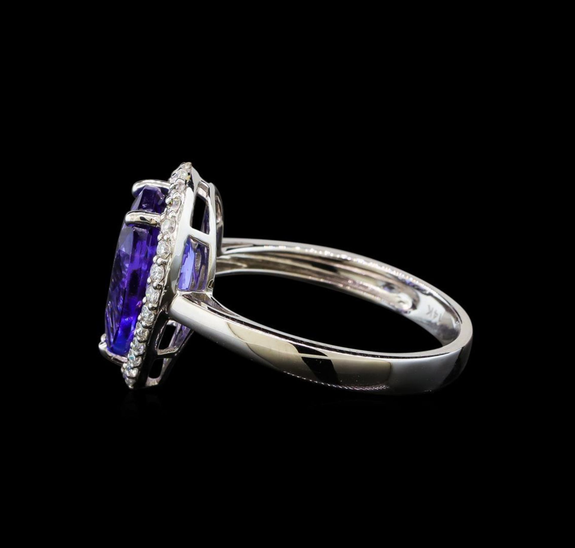 14KT White Gold 3.76 ctw Tanzanite and Diamond Ring - Image 3 of 5