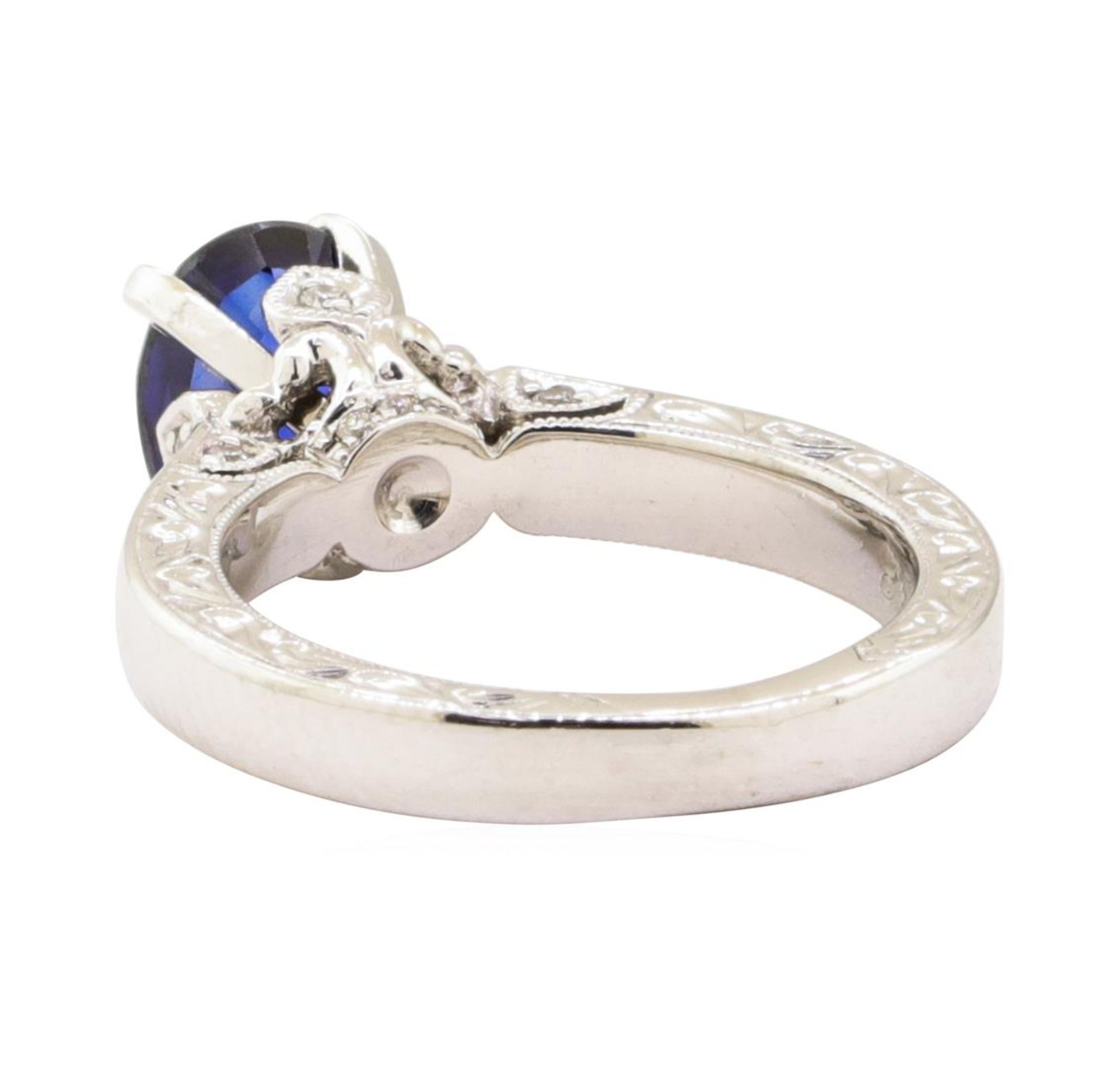 1.66 ctw Blue Sapphire and Diamond Ring - 14KT White Gold - Image 3 of 4