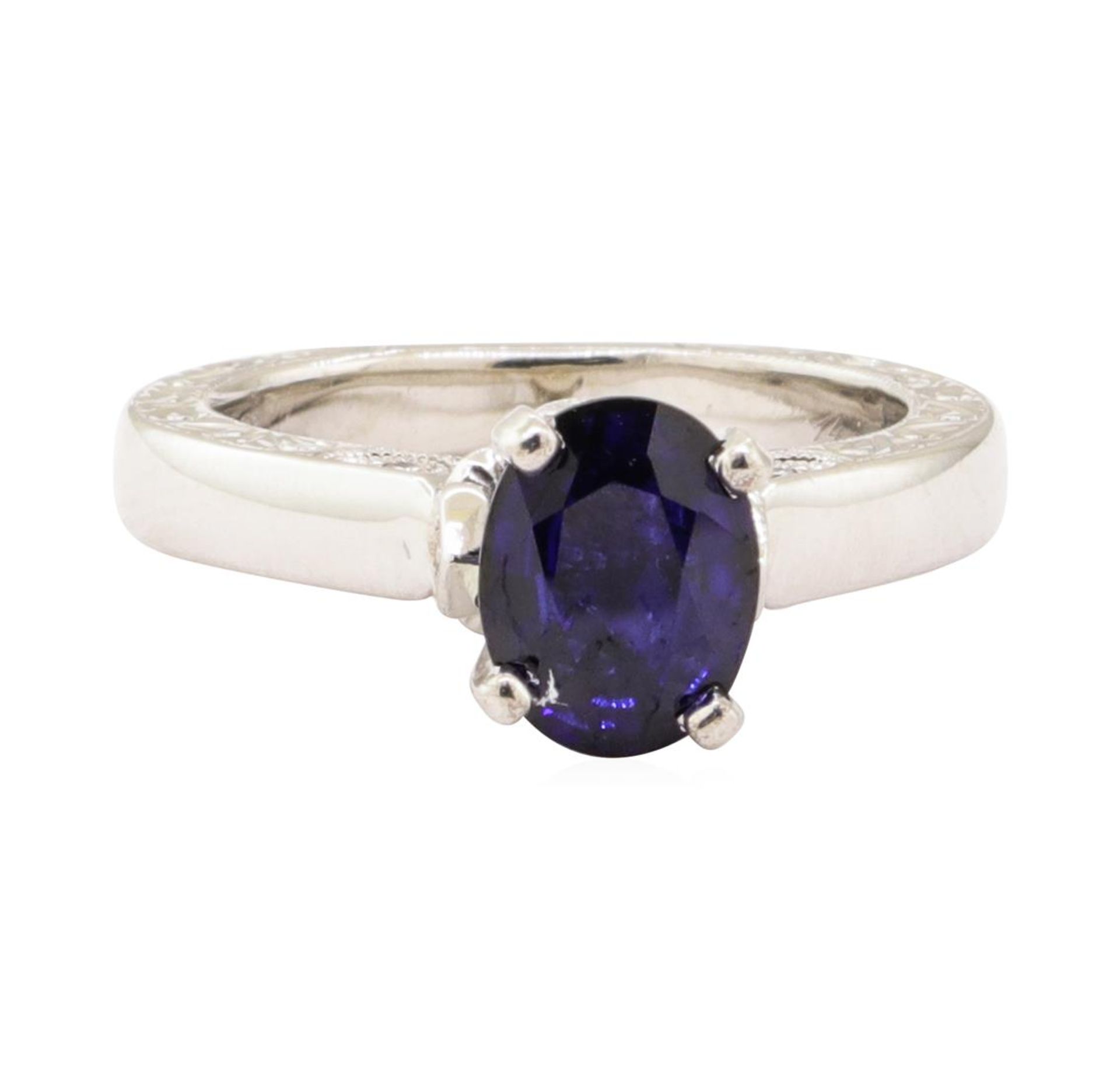 1.66 ctw Blue Sapphire and Diamond Ring - 14KT White Gold - Image 2 of 4