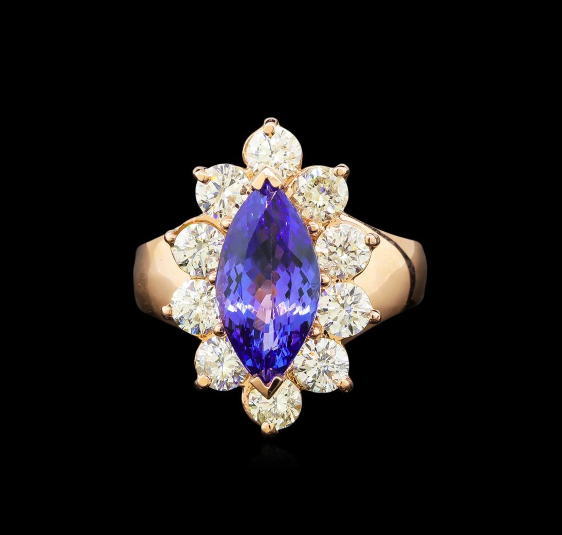 14KT Rose Gold 3.48 ctw Tanzanite and Diamond Ring - Image 2 of 5