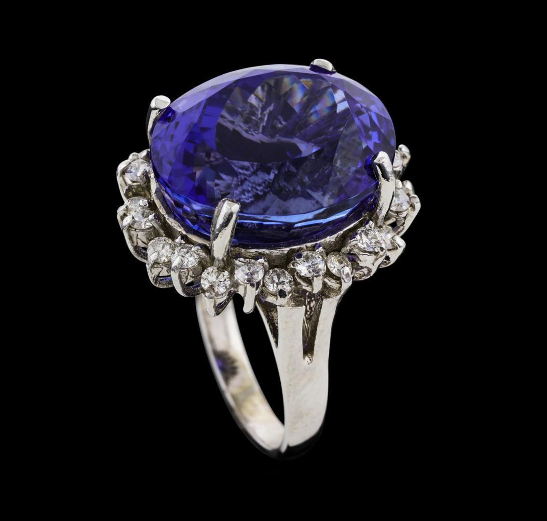 22.03 ctw Tanzanite and Diamond Ring - 14KT White Gold - Image 4 of 5