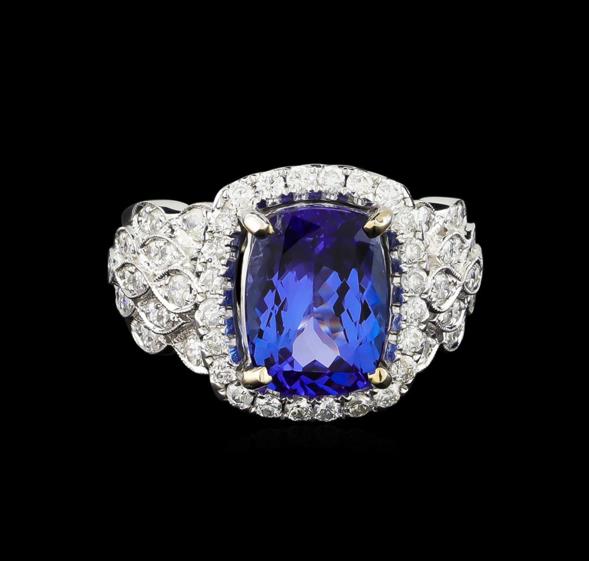 14KT White Gold 4.23 ctw Tanzanite and Diamond Ring - Image 2 of 5