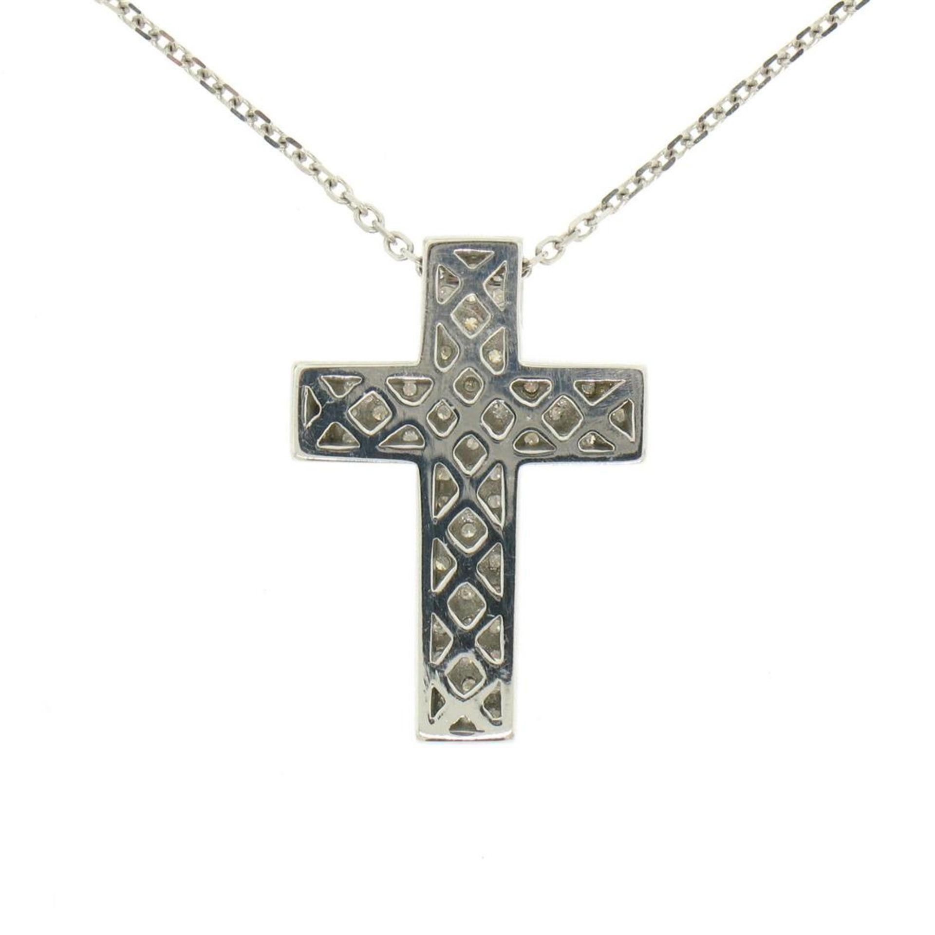 14K White Gold 0.51 ctw Micro Pave Diamond Cross Pendant w/ 18" Cable Link Chain - Image 5 of 8