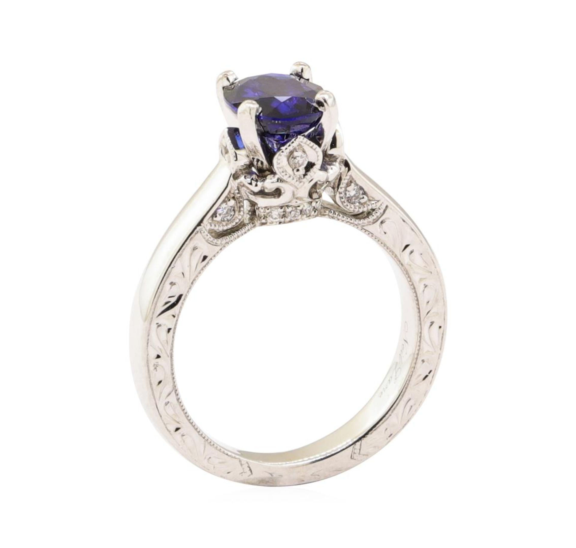 1.66 ctw Blue Sapphire and Diamond Ring - 14KT White Gold - Image 4 of 4