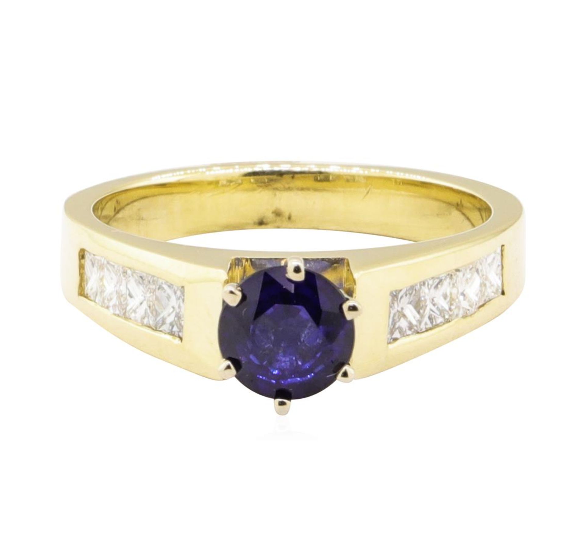 1.60 ctw Blue Sapphire and Diamond Ring - 14KT Yellow Gold - Image 2 of 4