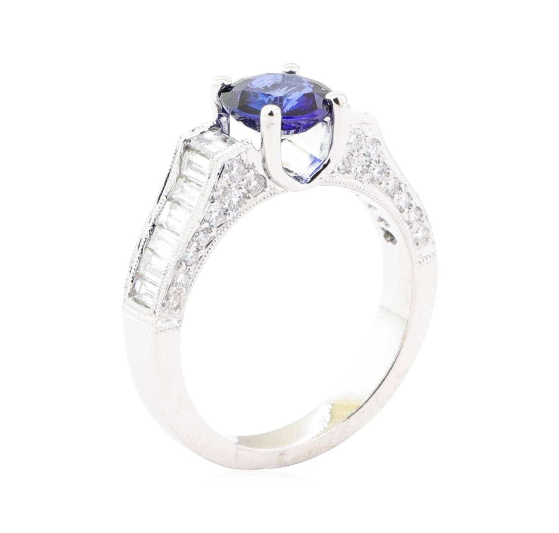 2.60 ctw Sapphire And Diamond Ring - 18KT White Gold - Image 4 of 5