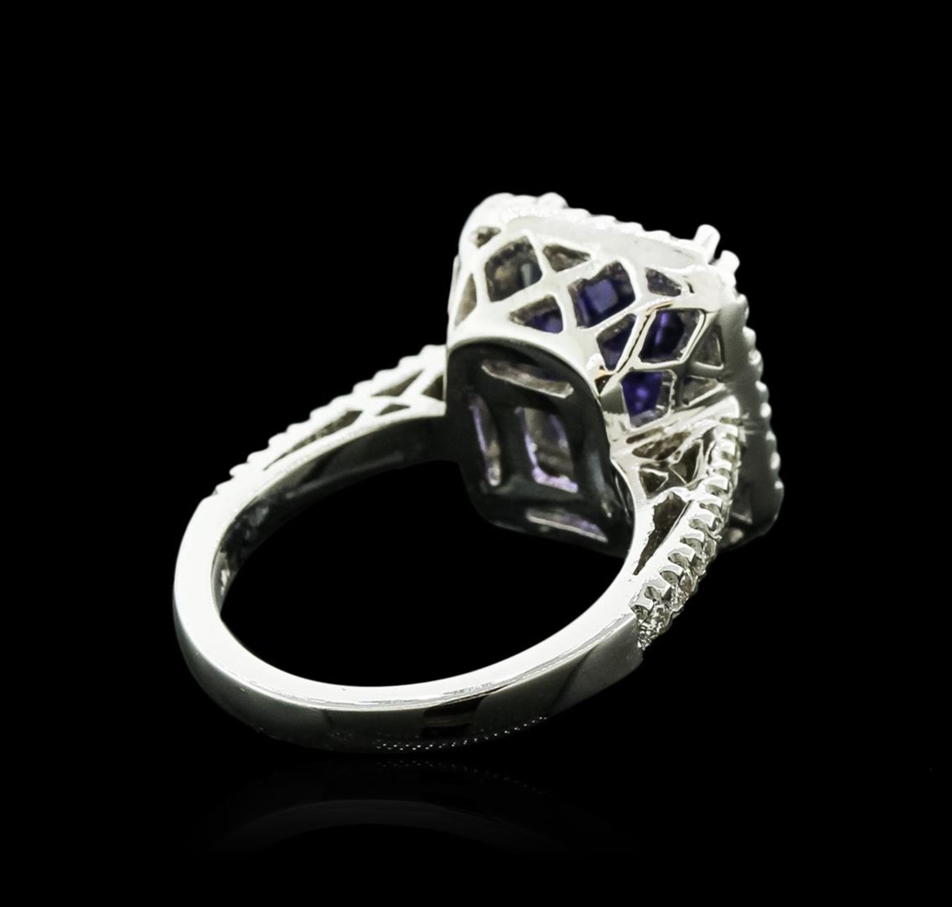 14KT White Gold 6.14 ctw Tanzanite and Diamond Ring - Image 3 of 4