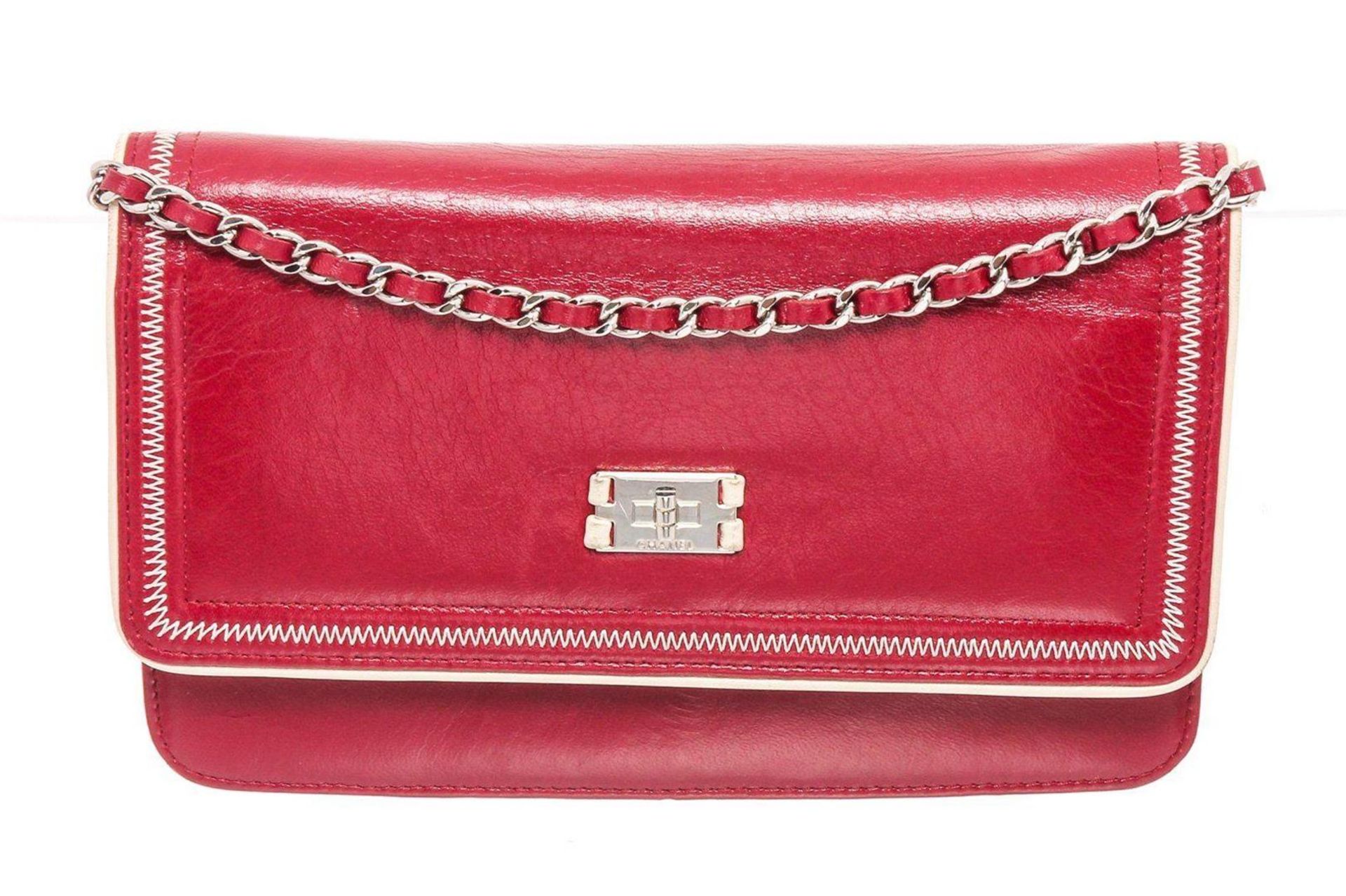 Chanel Red Leather Wallet On Chain WOC