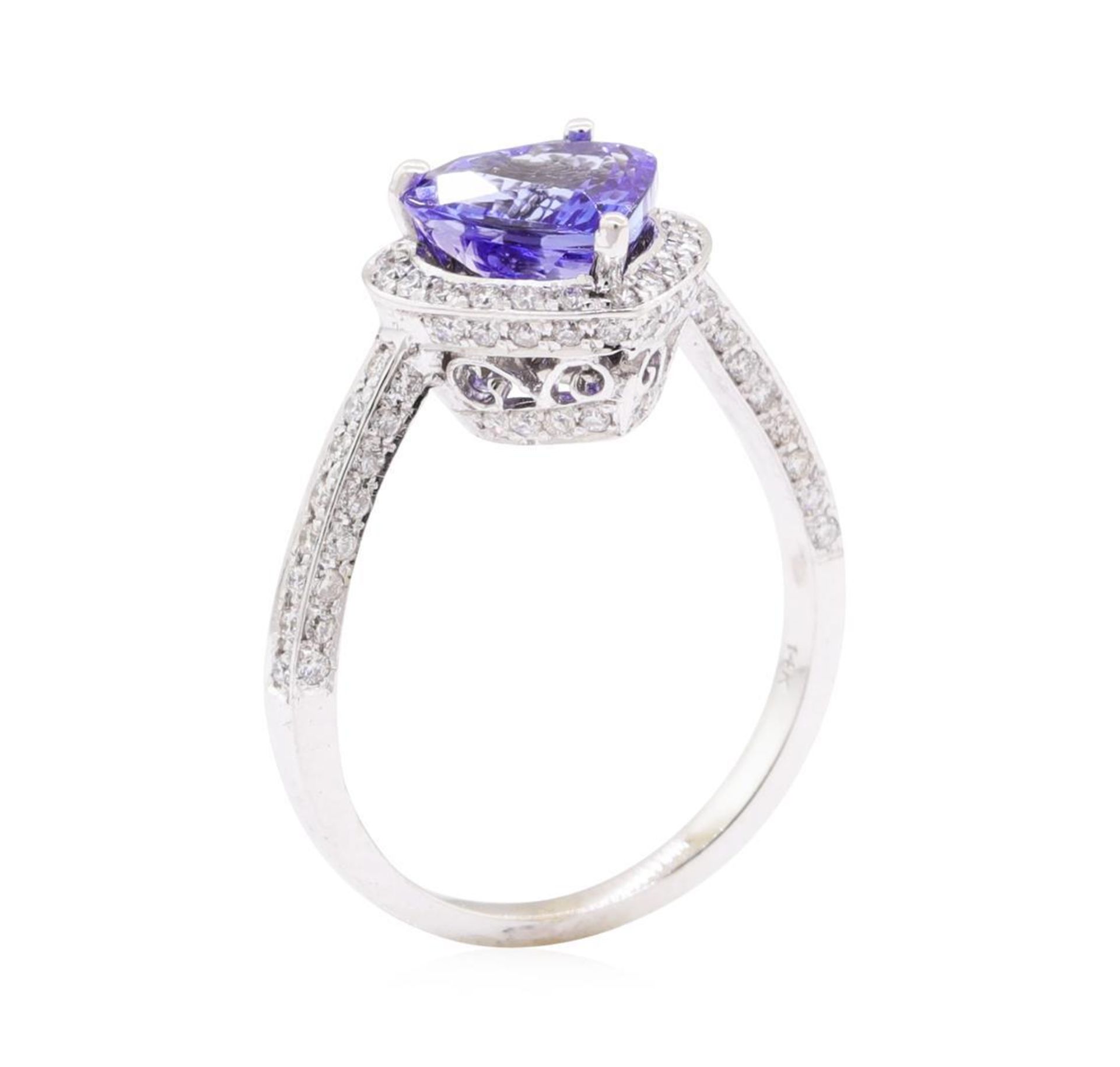 2.61 ctw Tanzanite and Diamond Ring - 14KT White Gold - Image 4 of 5