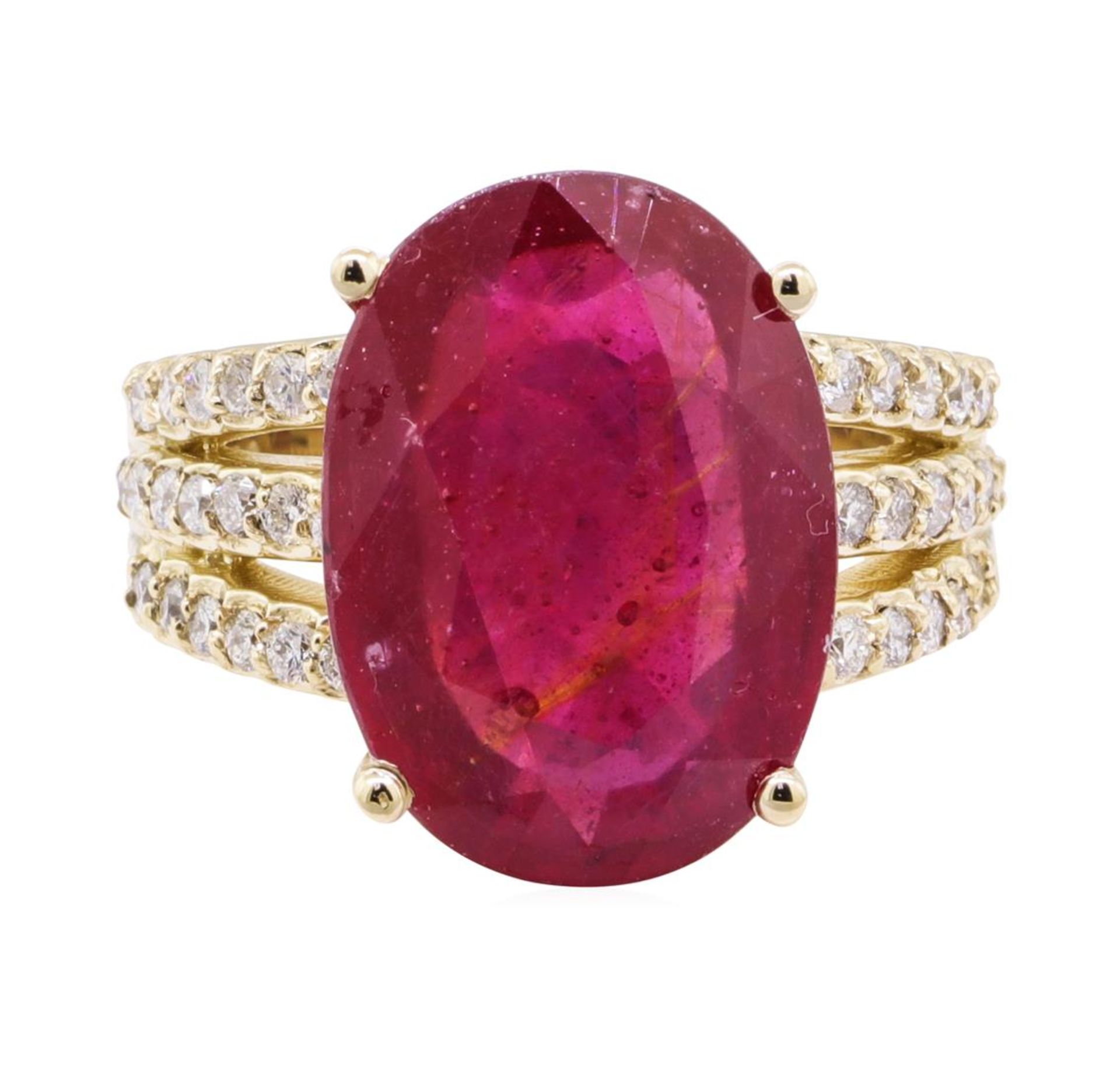 11.80 ctw Ruby And Diamond Ring - 14KT Yellow Gold - Image 2 of 5