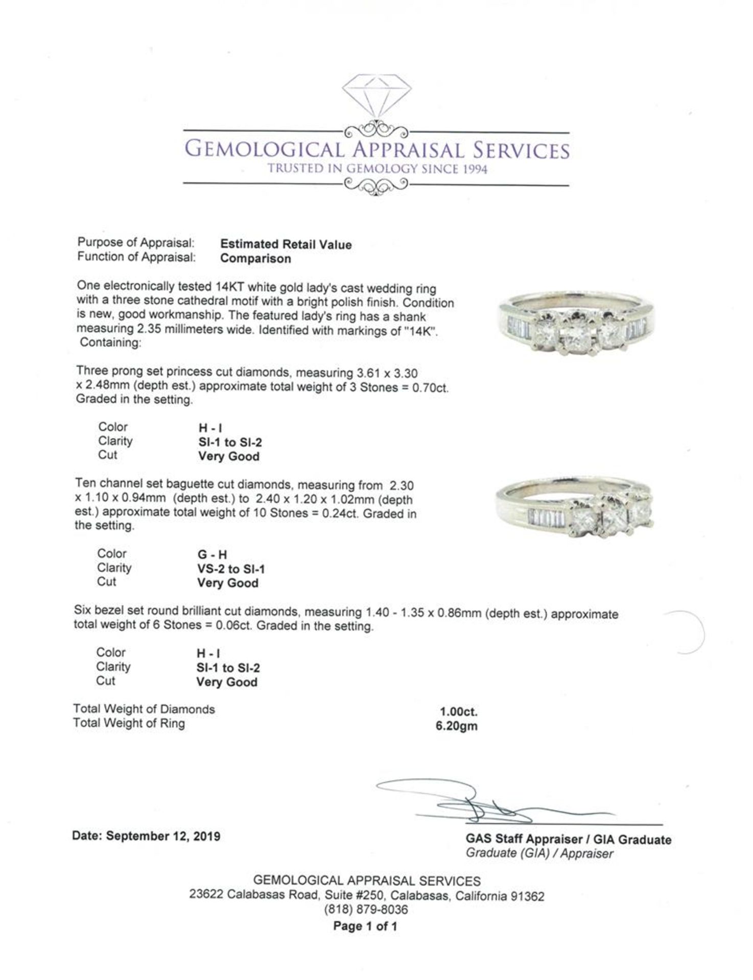 1.00 ctw Diamond Ring - 14KT White Gold - Image 5 of 5