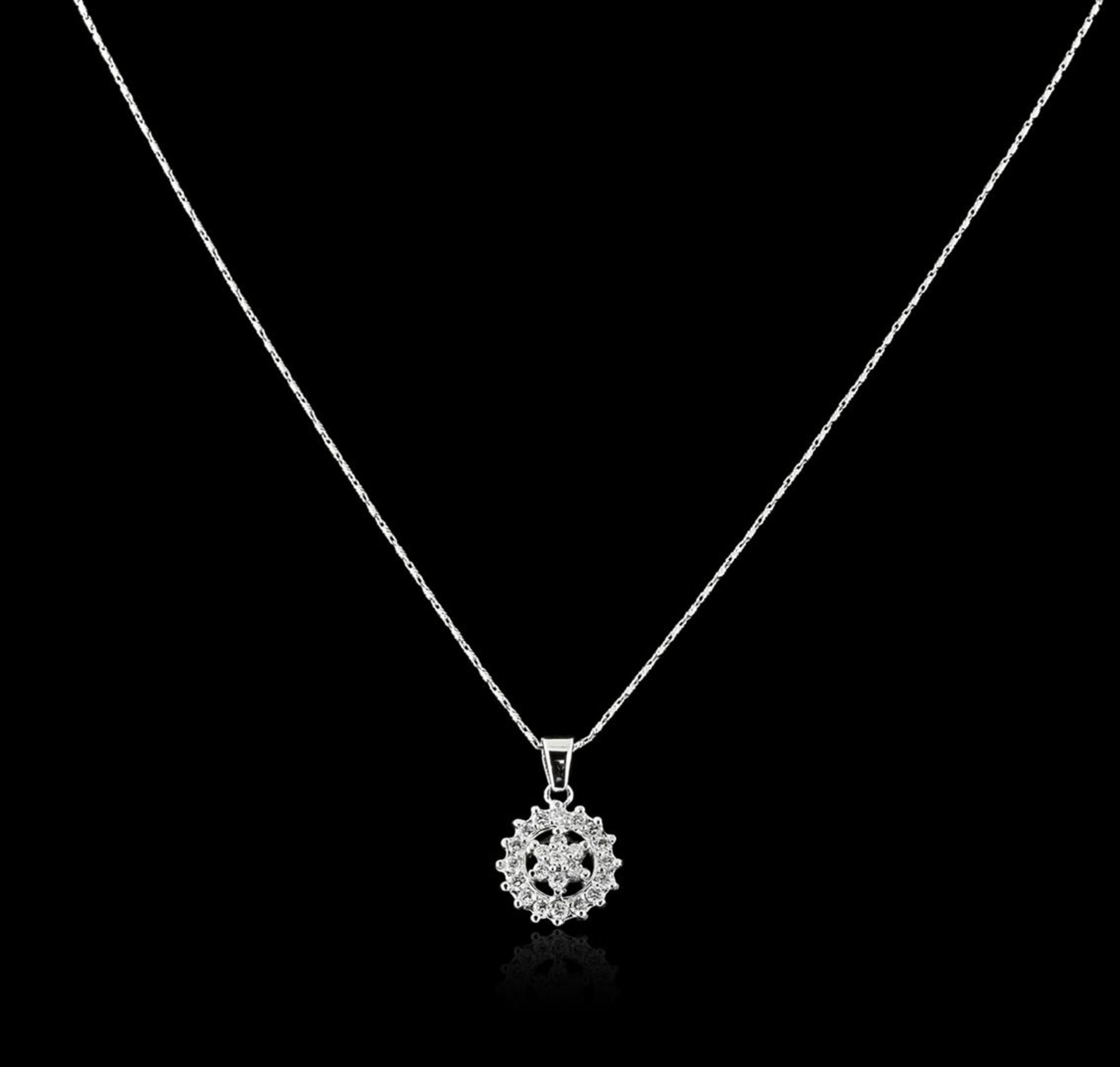 14KT White Gold 0.71 ctw Diamond Pendant With Chain - Image 2 of 3