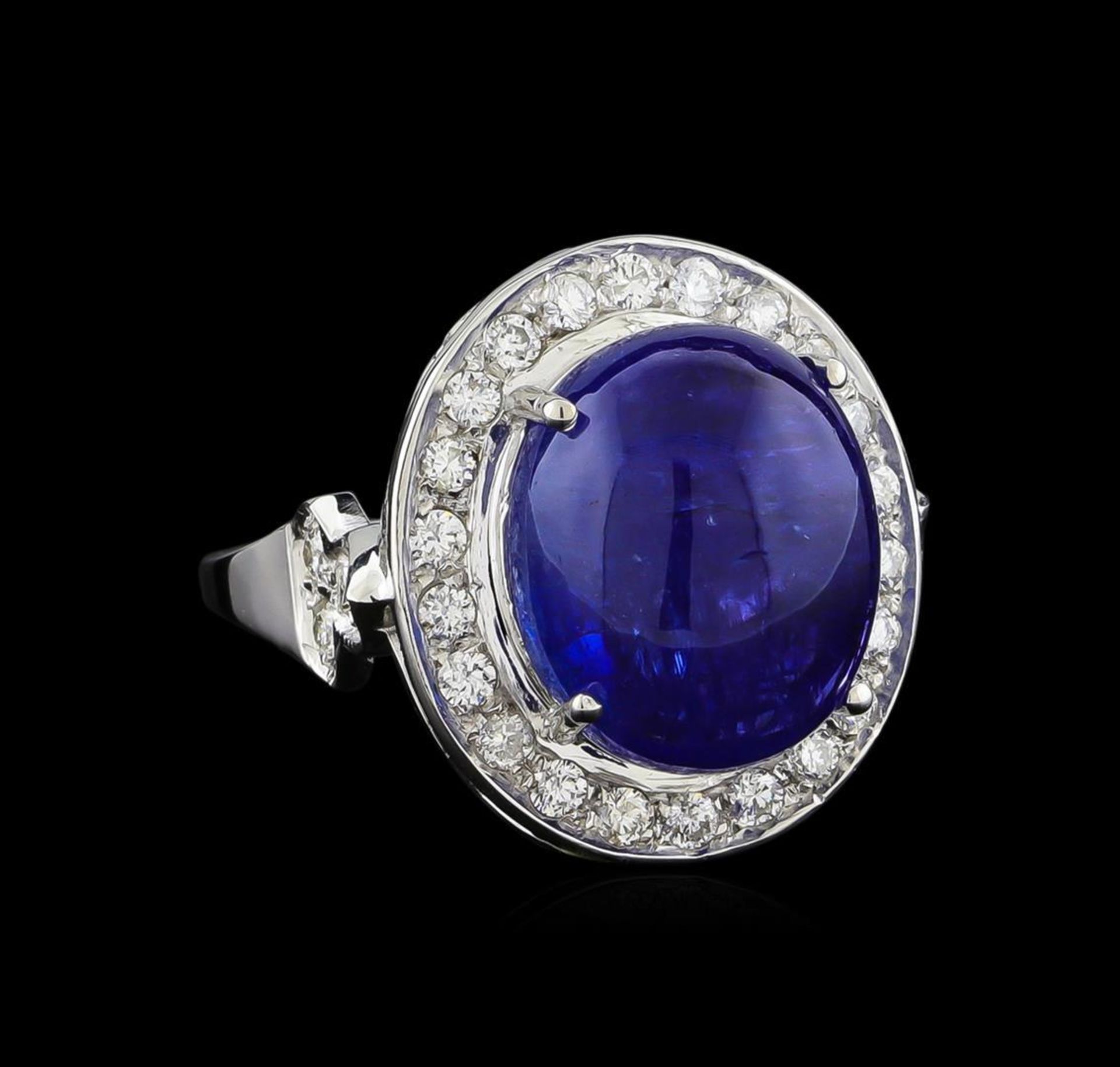 12.77ct Tanzanite and Diamond Ring - 14KT White Gold