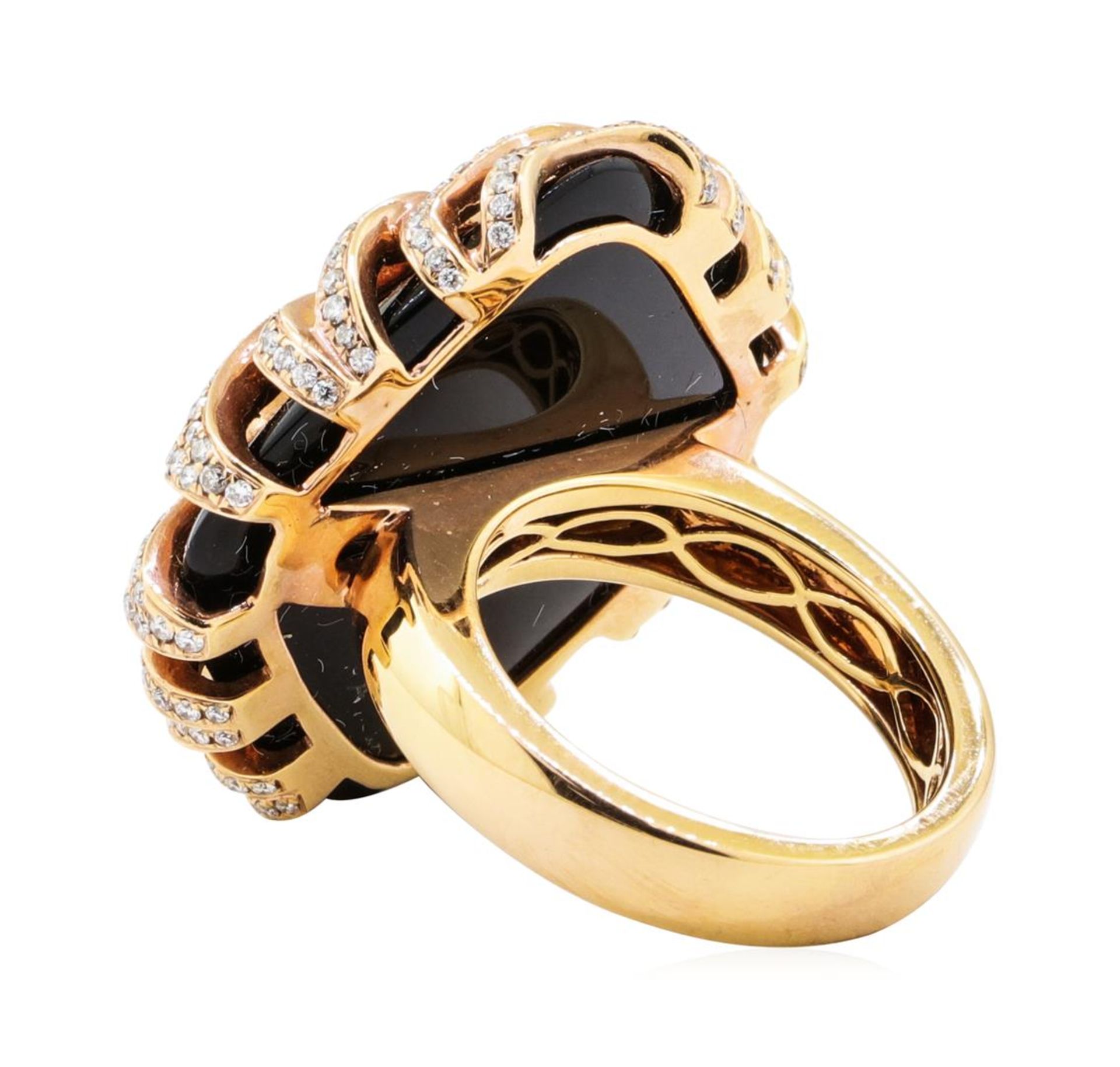 1.65 ctw Diamond and Onyx Ring - 18KT Rose Gold - Image 3 of 4