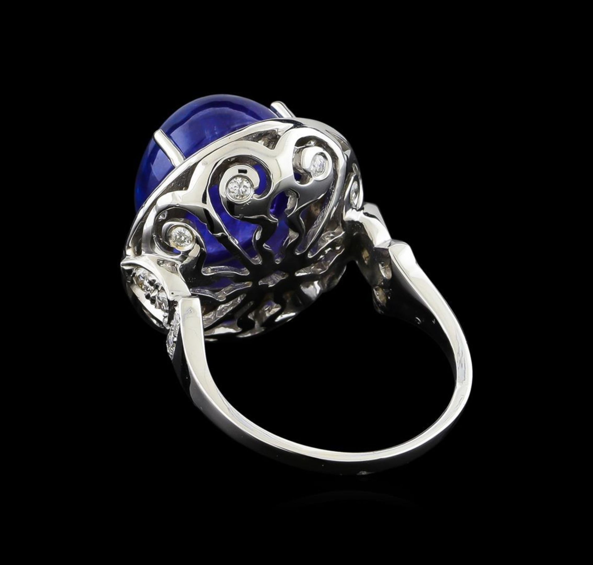 12.77ct Tanzanite and Diamond Ring - 14KT White Gold - Image 2 of 4