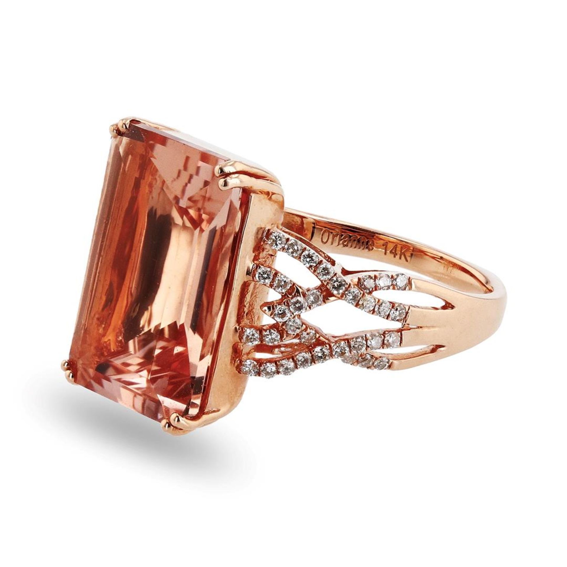 8.94ct Morganite and 0.35ctw Diamond 14K Rose Gold Ring - Image 2 of 4