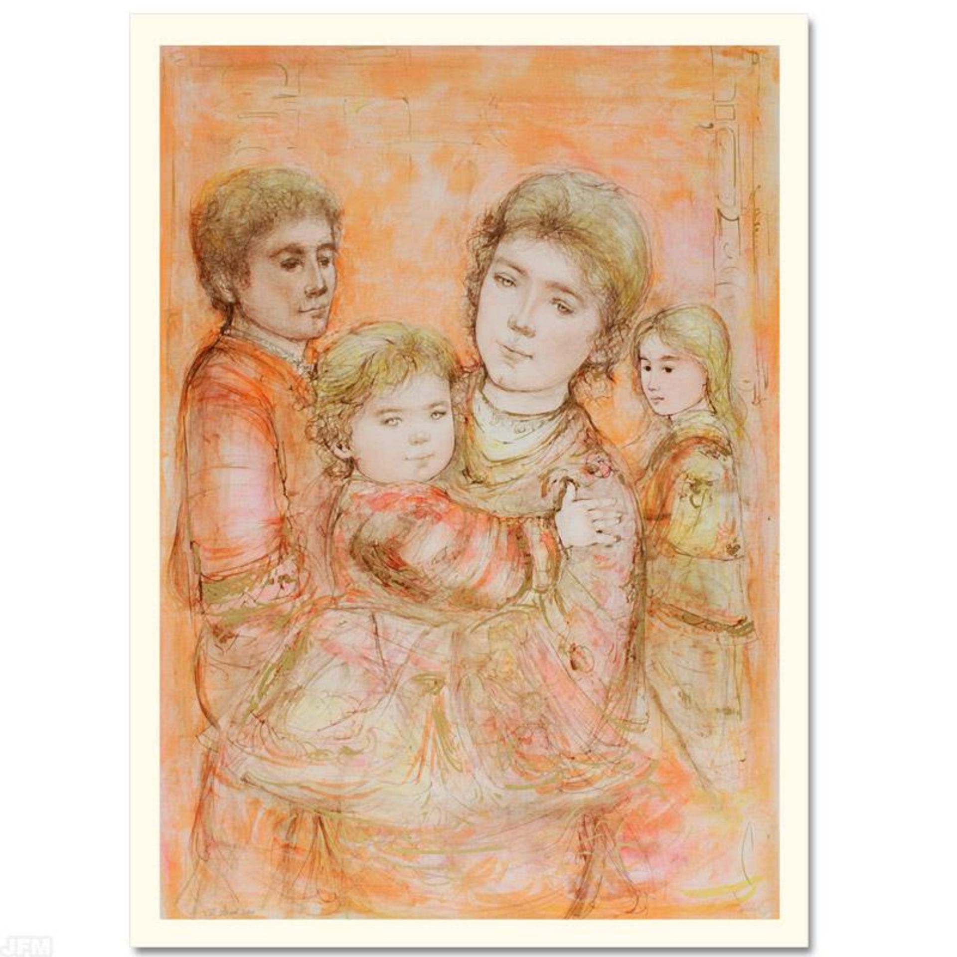 "Portrait of a Family" Limited Edition Lithograph by Edna Hibel (1917-2014), Num