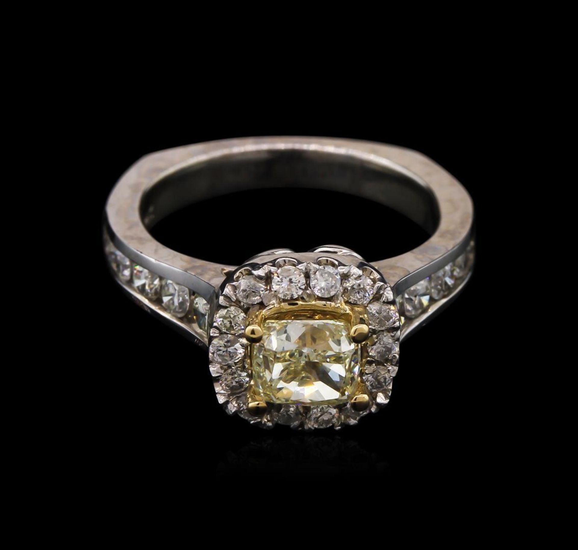 2.07 ctw Light Yellow Diamond Ring - 14KT White Gold - Image 2 of 3
