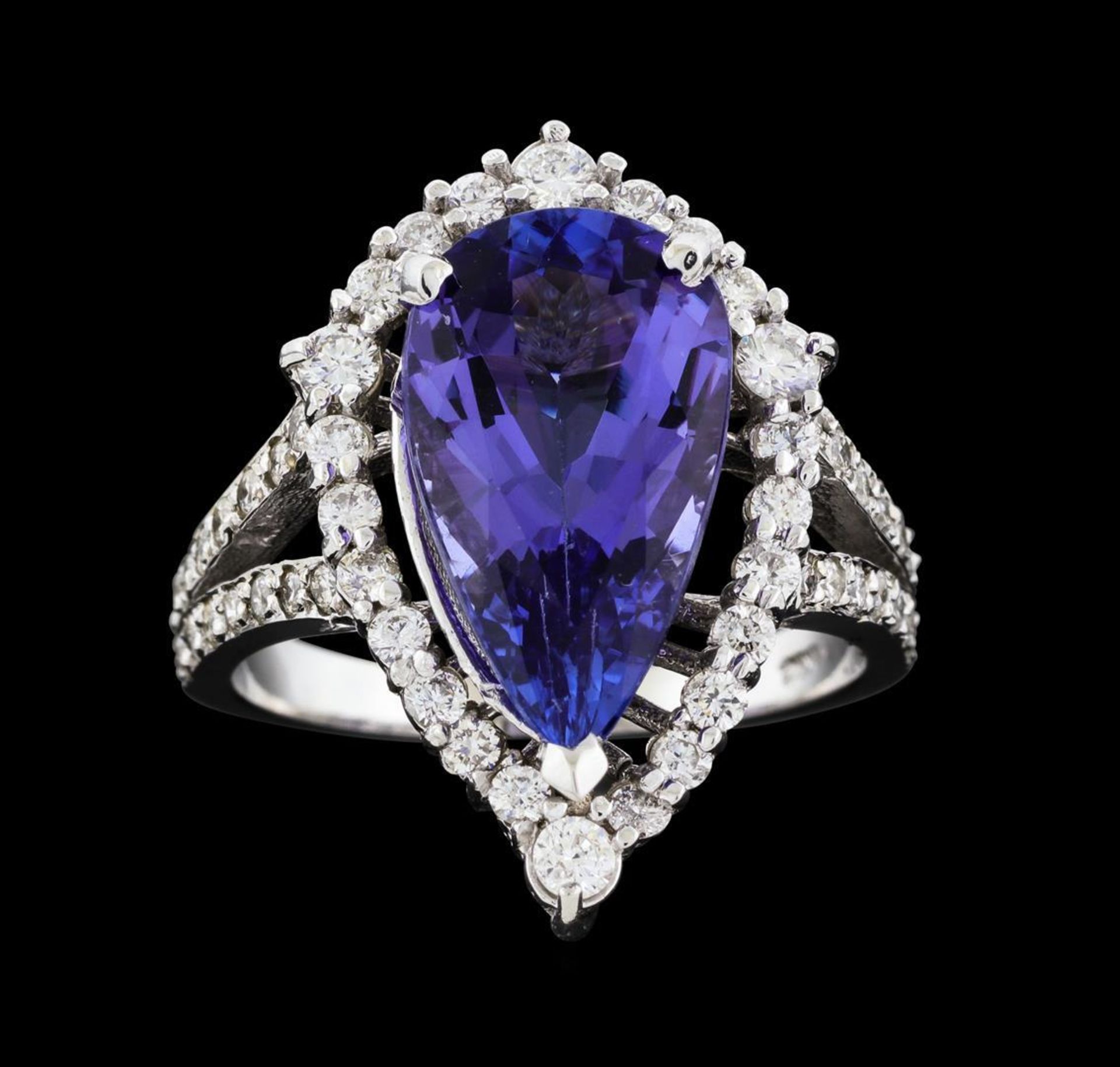 4.16 ctw Tanzanite and Diamond Ring - 14KT White Gold - Image 2 of 6