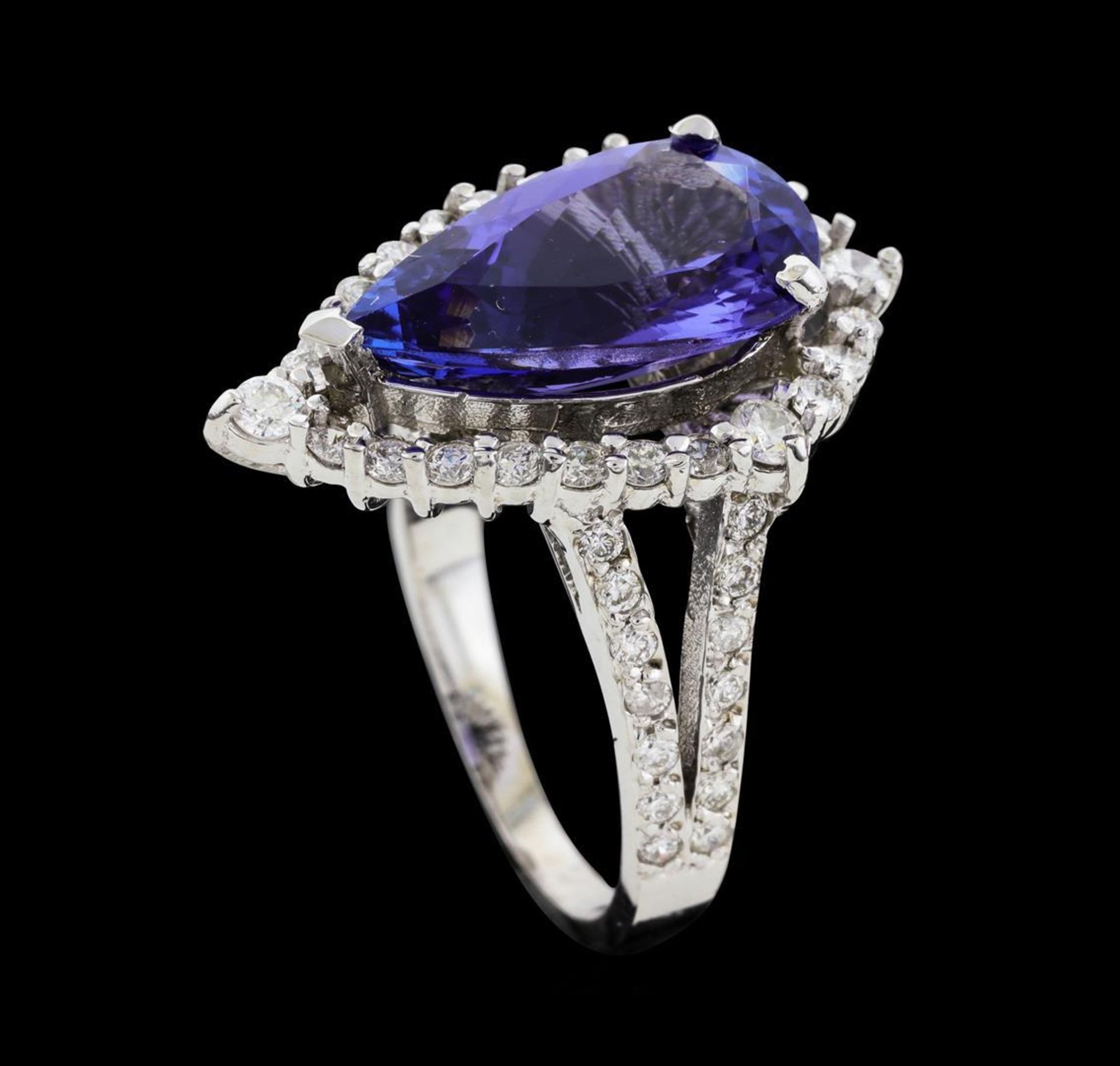 4.16 ctw Tanzanite and Diamond Ring - 14KT White Gold - Image 4 of 6