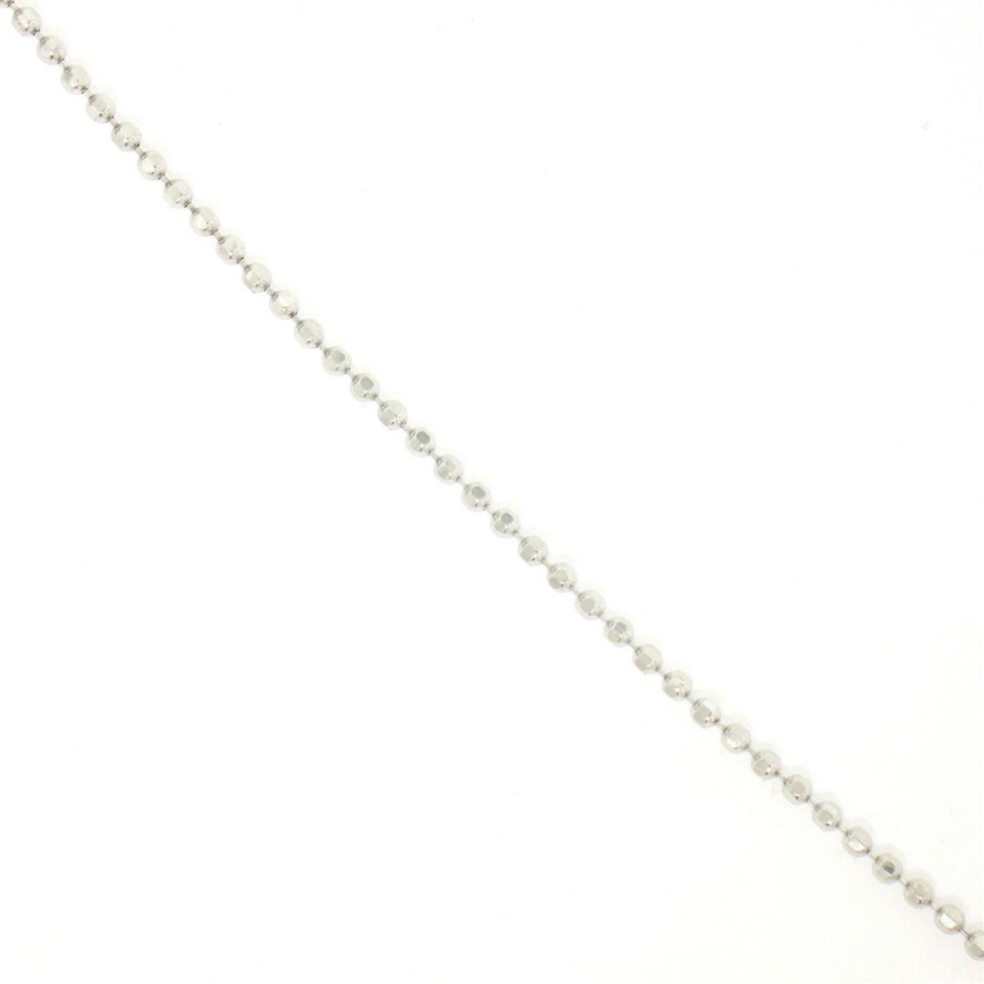 14k White Gold 0.40ctw Round Brilliant Diamond Open Heart Pendant 18" Bead Chain - Image 6 of 7