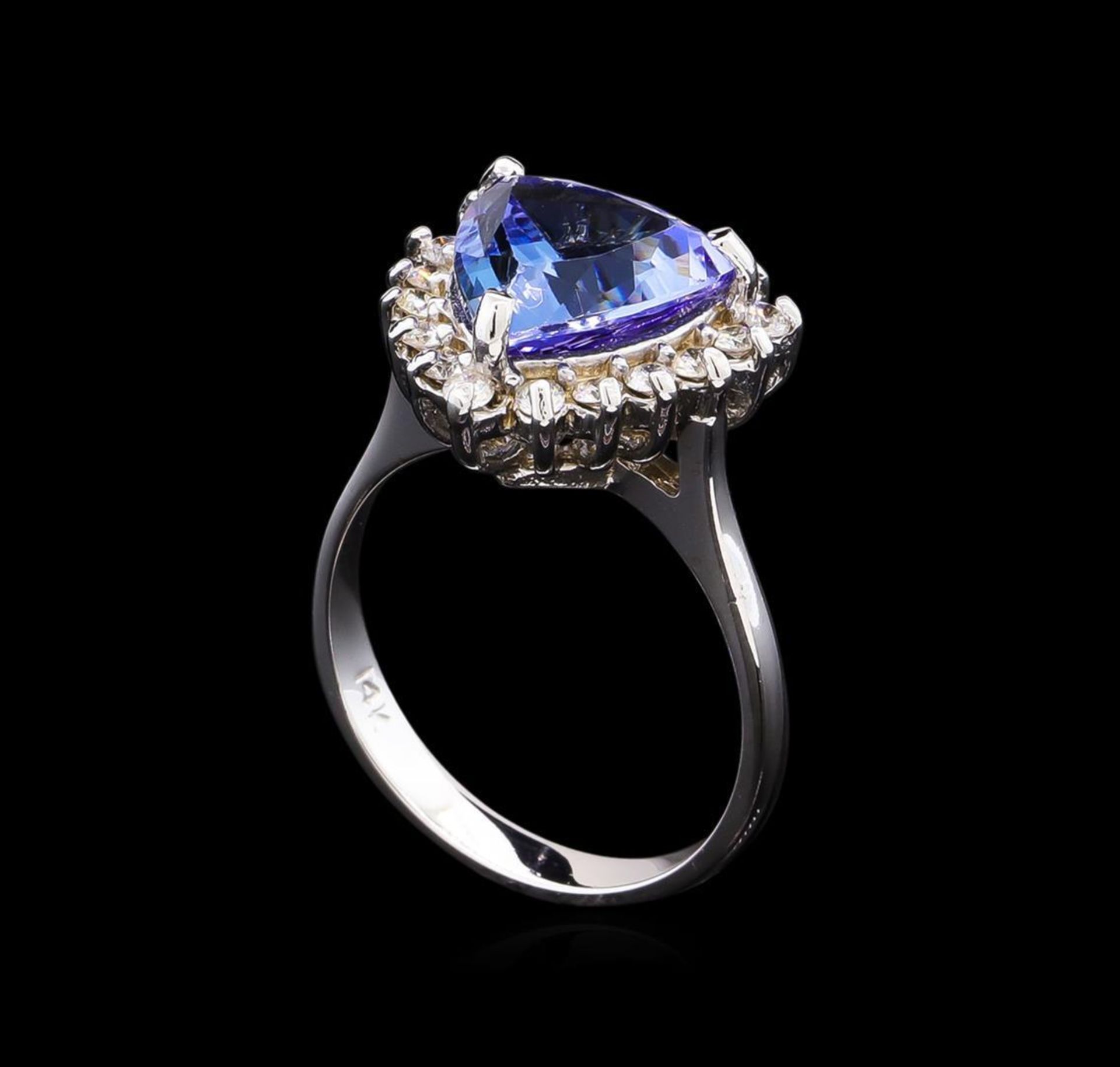 3.72 ctw Tanzanite and Diamond Ring - 14KT White Gold - Image 4 of 5