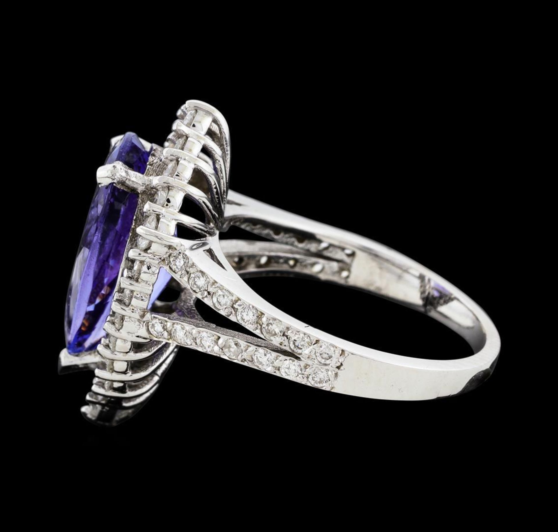 4.16 ctw Tanzanite and Diamond Ring - 14KT White Gold - Image 3 of 6