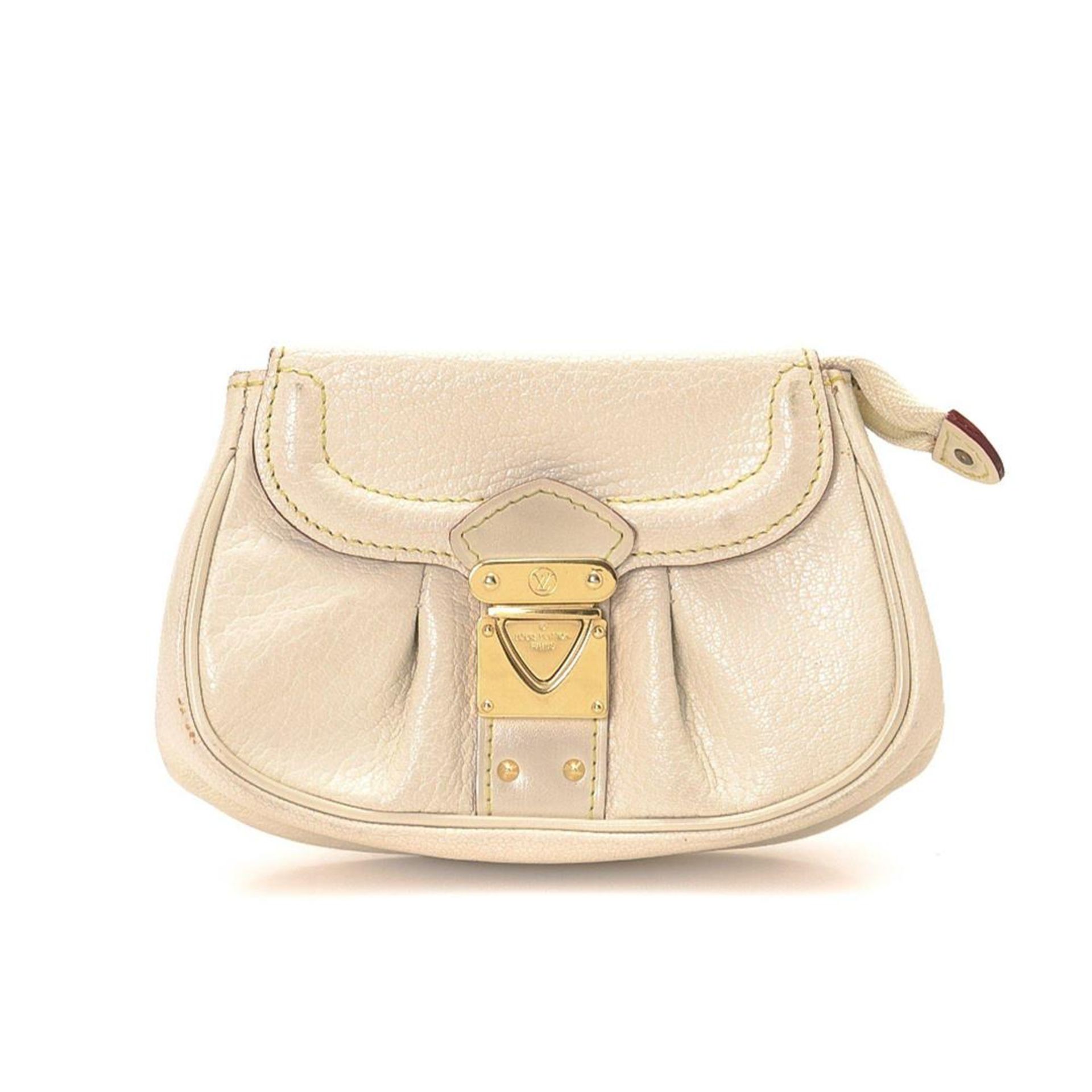 Louis Vuitton Cream Monogram Suhali Coin Purse