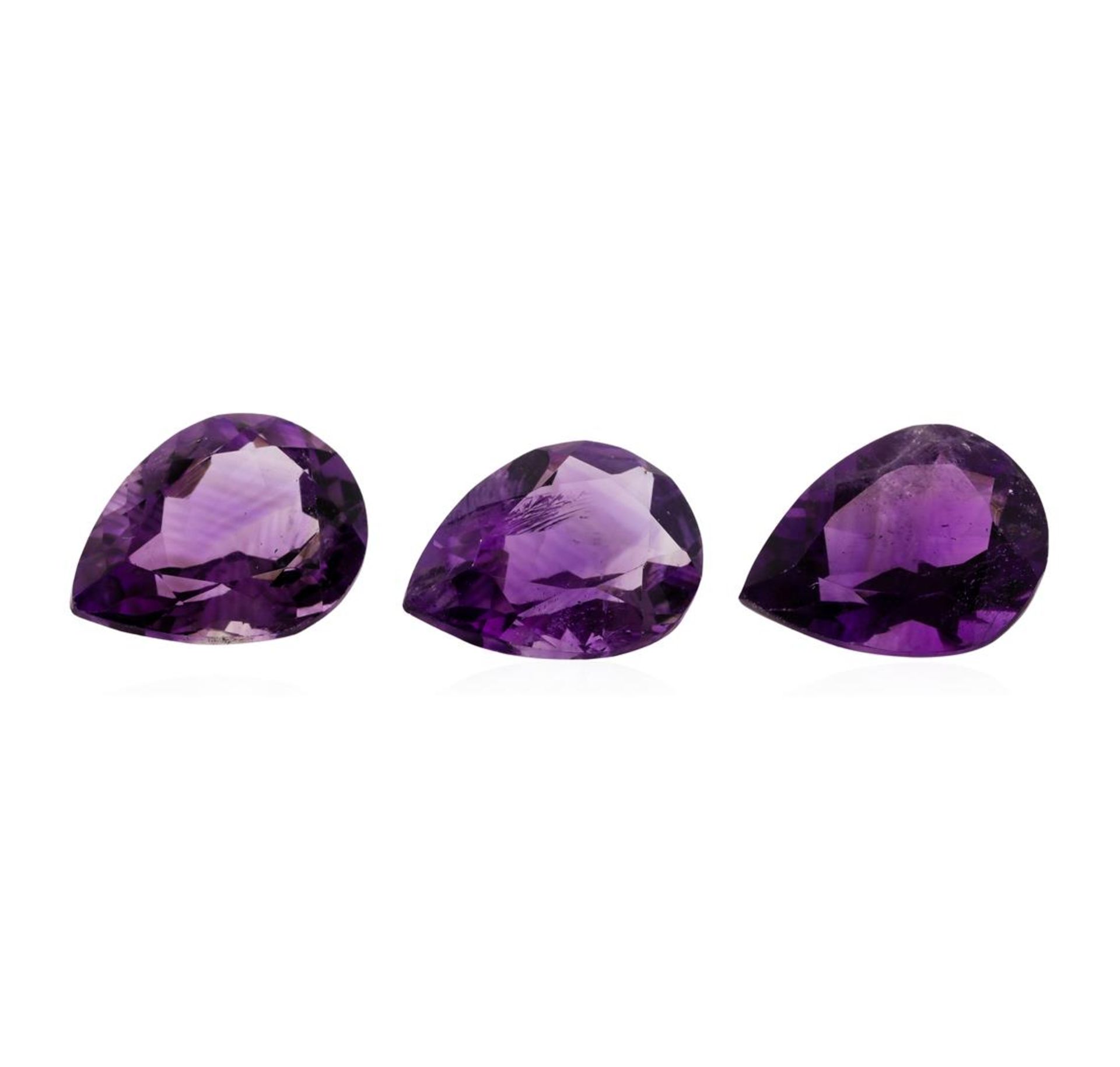 22.82ctw.Natural Pear Cut Amethyst Parcel of Three