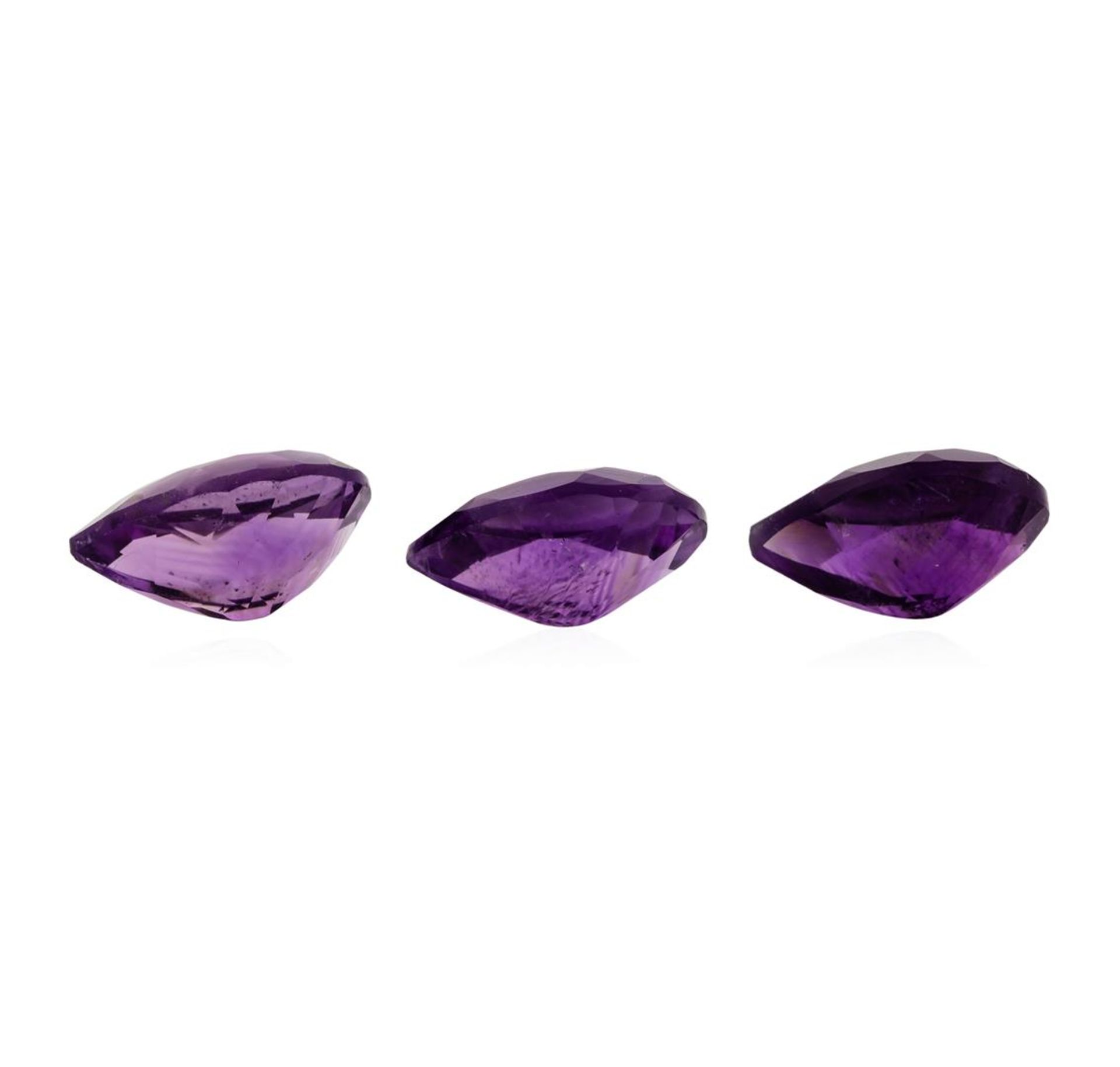 22.82ctw.Natural Pear Cut Amethyst Parcel of Three - Image 2 of 3