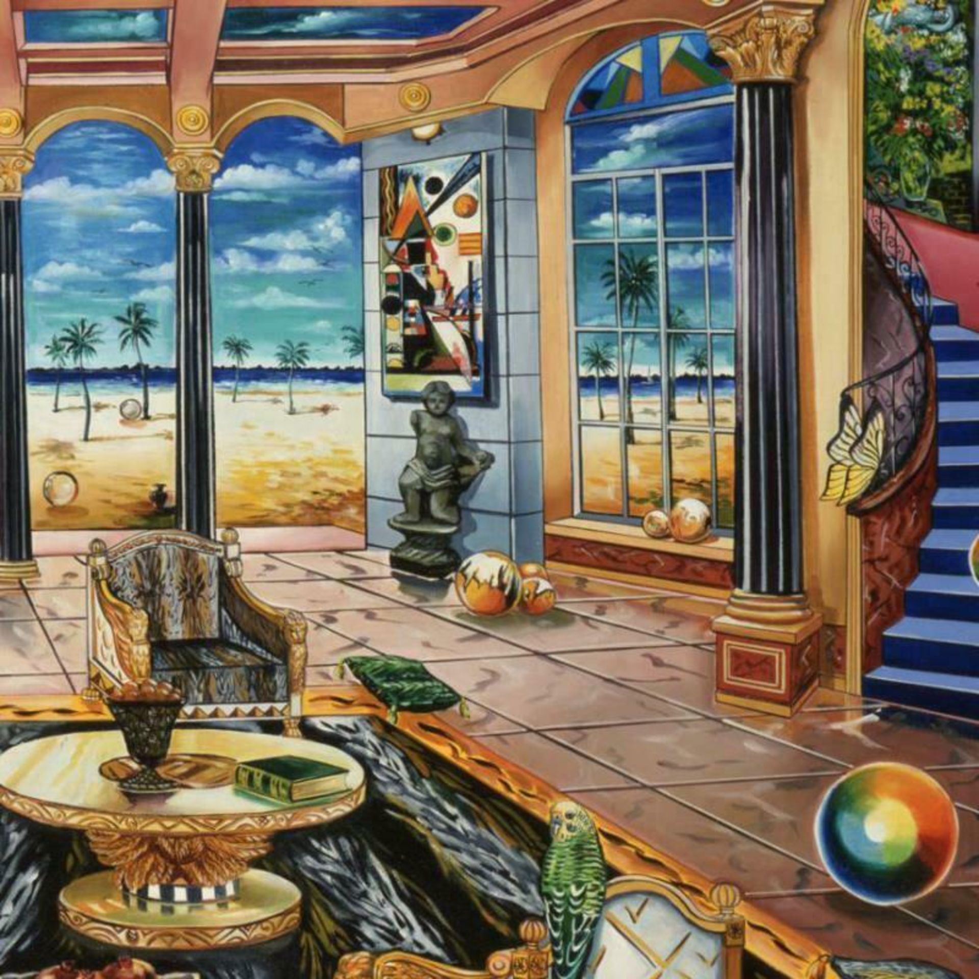 Alexander Astahov, "Beach House" Hand Signed Limited Edition Giclee on Canvas wi - Image 2 of 2