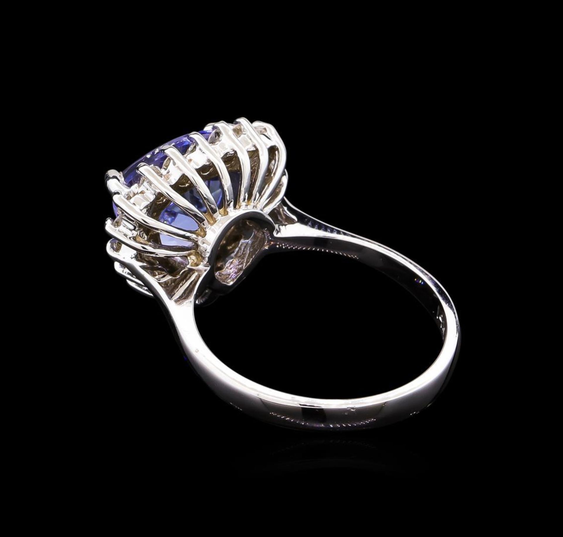 3.72 ctw Tanzanite and Diamond Ring - 14KT White Gold - Image 3 of 5