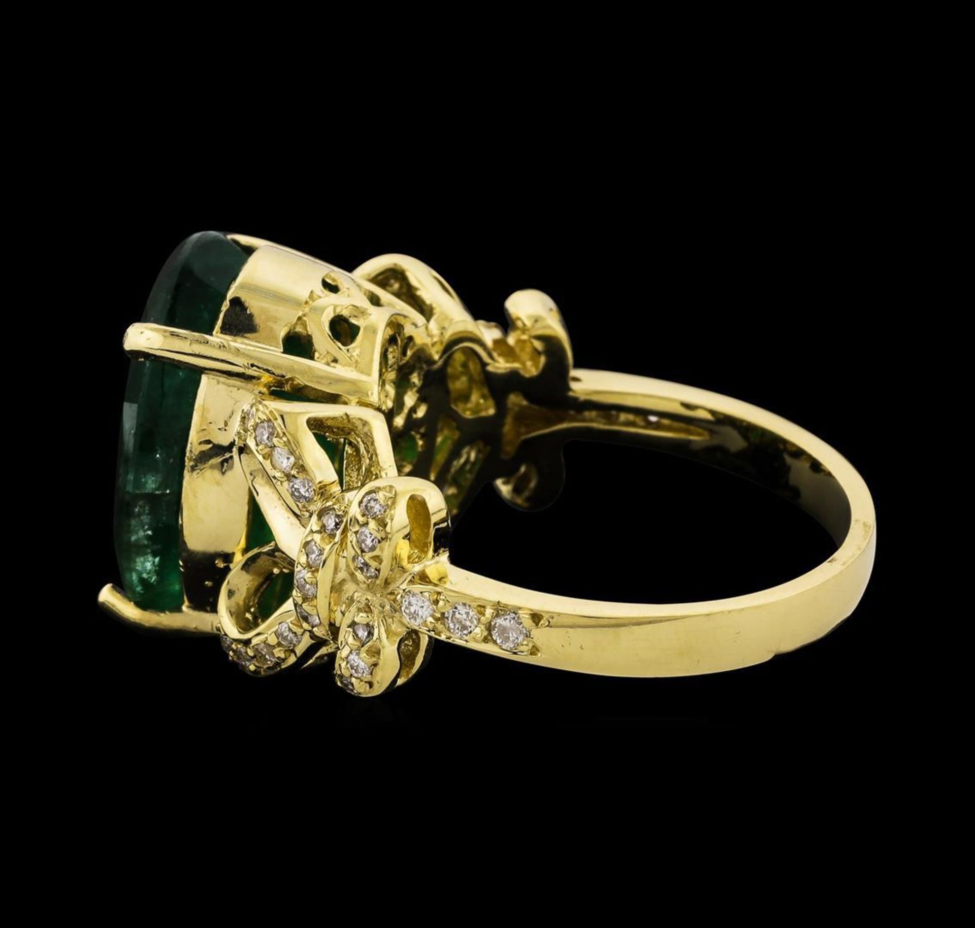 8.71 ctw Emerald and Diamond Ring - 14KT Yellow Gold - Image 3 of 5