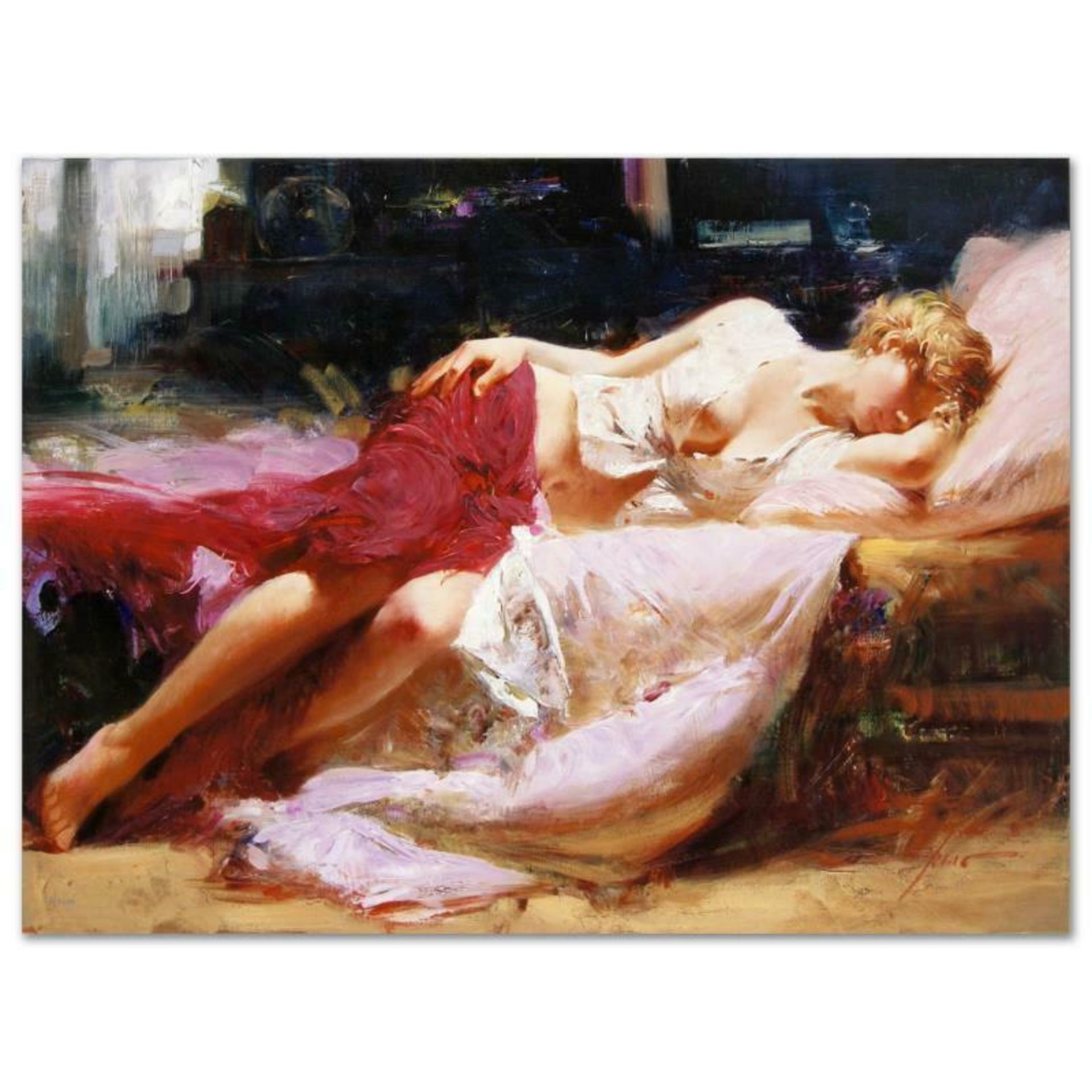 Pino (1939-2010), "Dreaming in Color" Artist Embellished Limited Edition on Canv