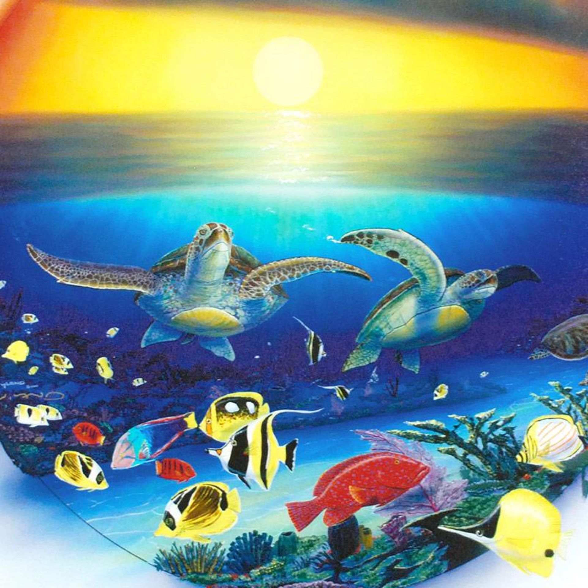 "Sea Turtle Reef" Limited Edition Giclee on Canvas by Renowned Artist Wyland, Nu - Image 2 of 2
