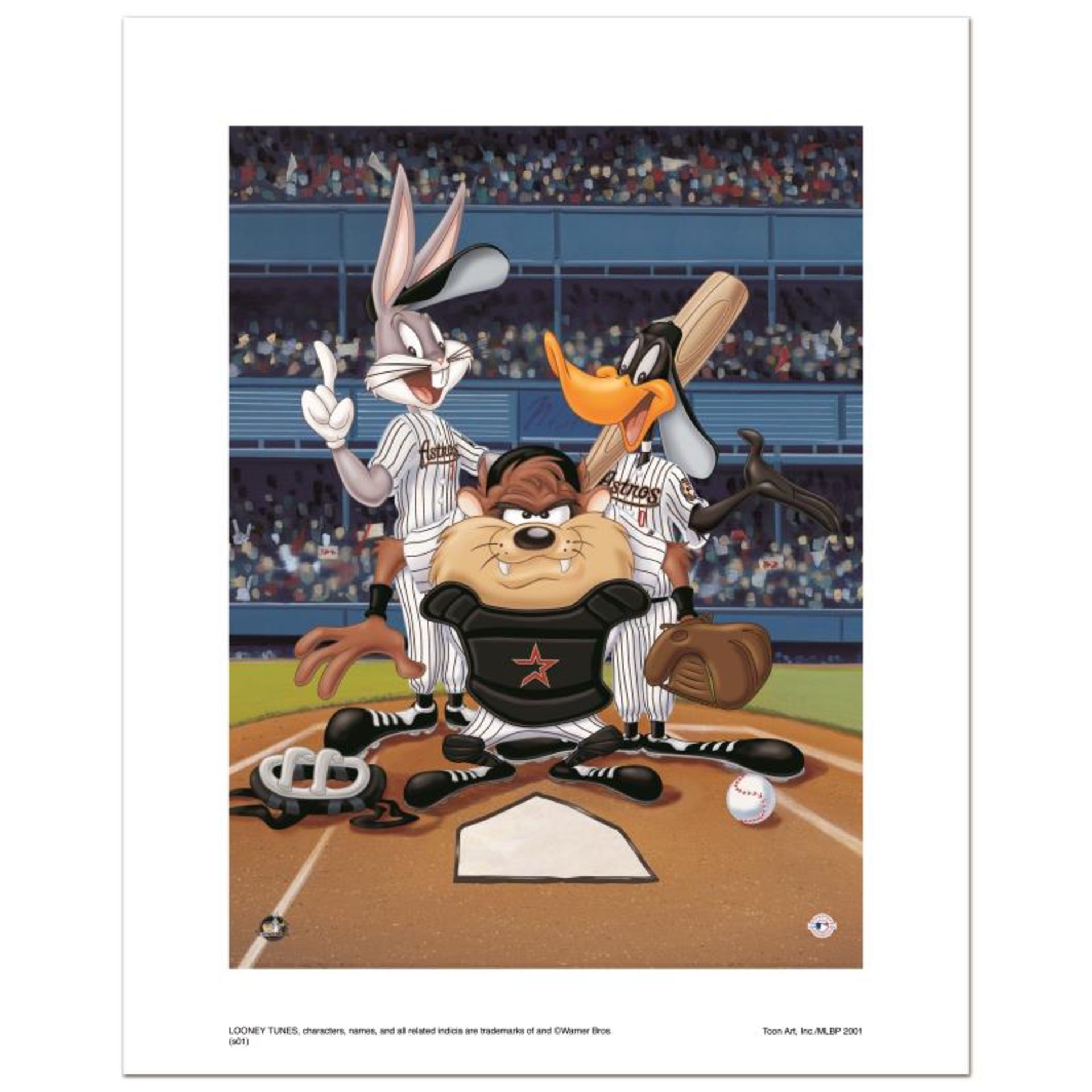 "At the Plate (Astros)" Numbered Limited Edition Giclee from Warner Bros. with C