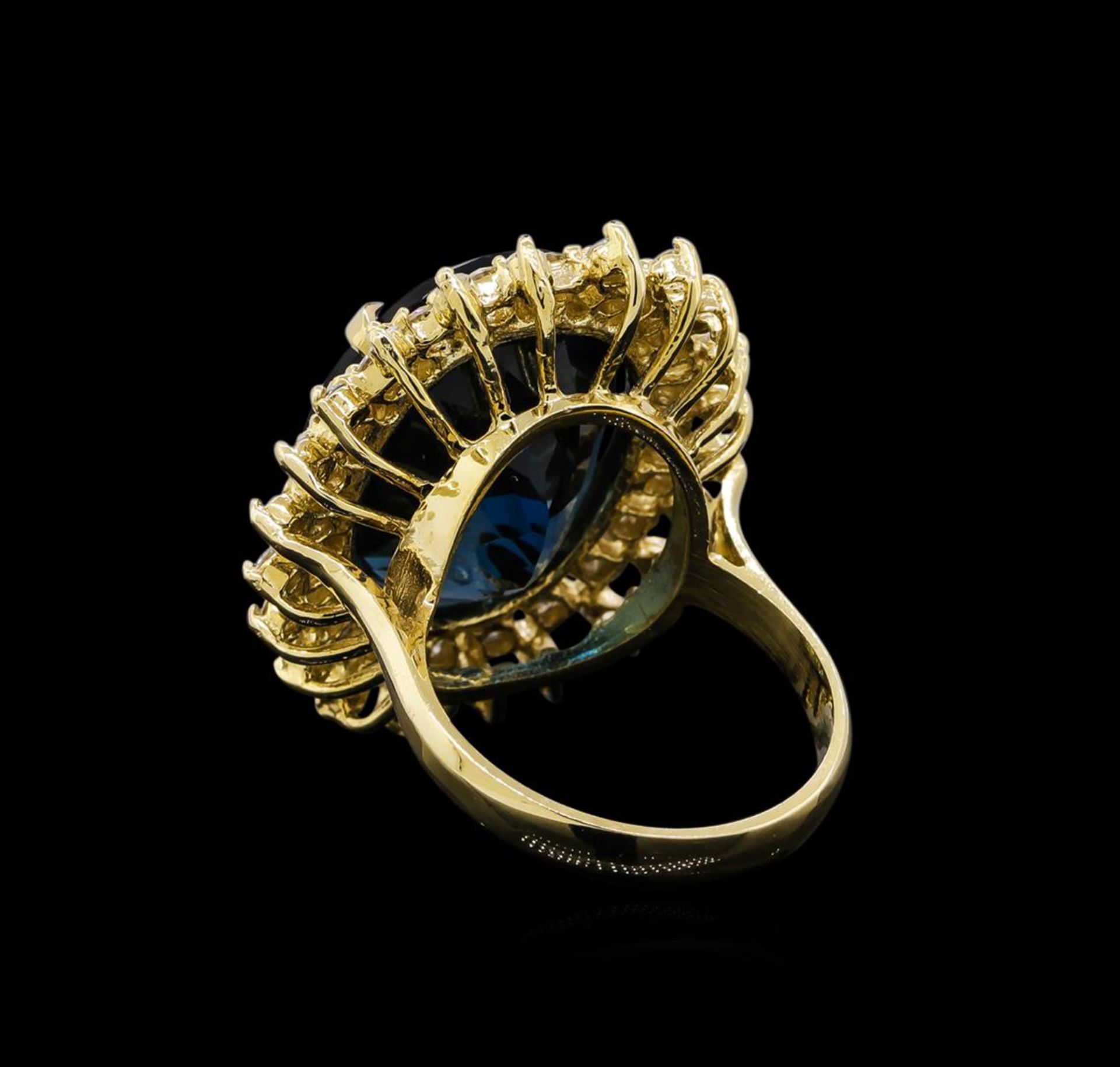 14KT Yellow Gold 22.70 ctw Topaz and Diamond Ring - Image 3 of 5