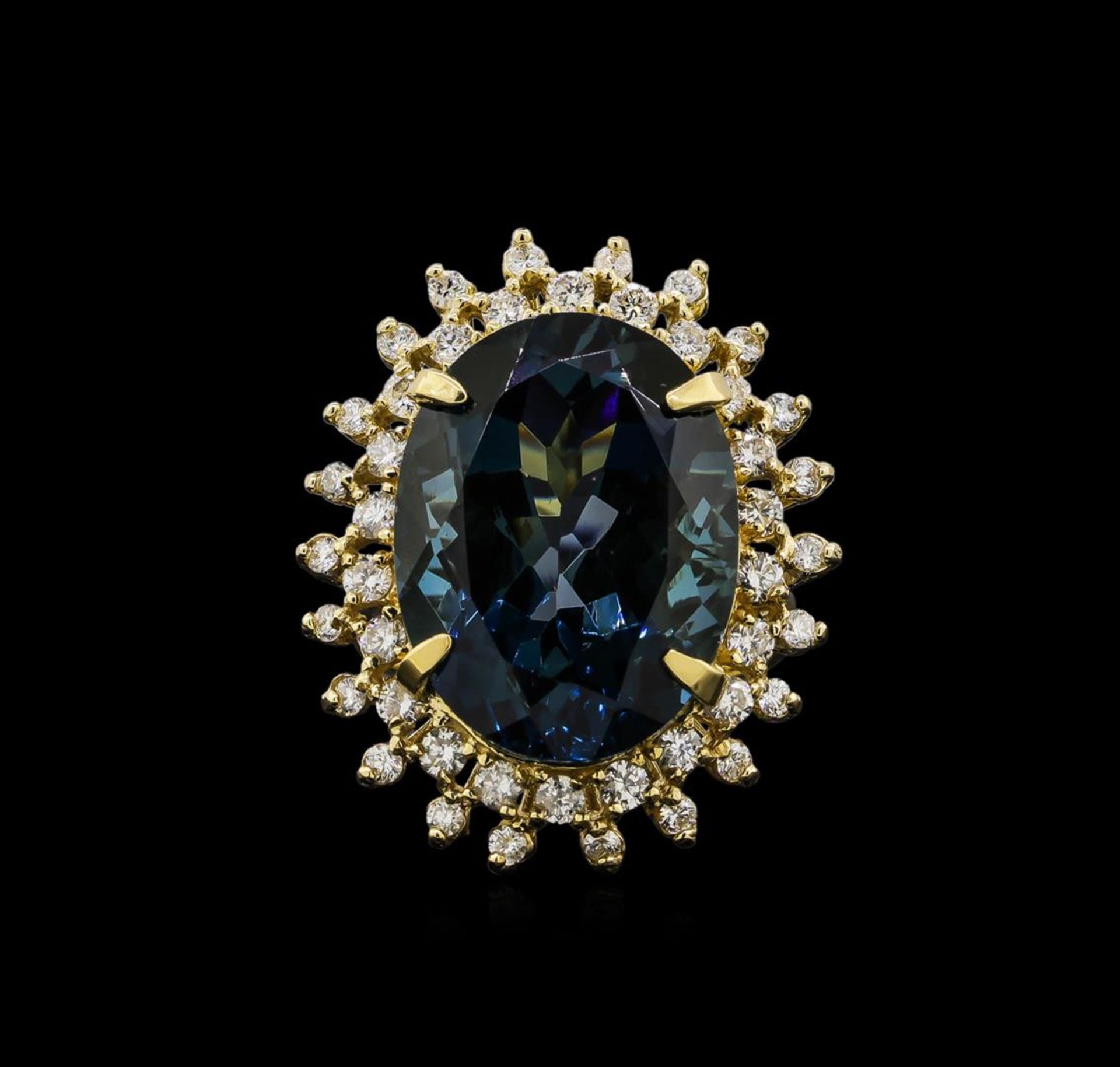 14KT Yellow Gold 22.70 ctw Topaz and Diamond Ring - Image 2 of 5