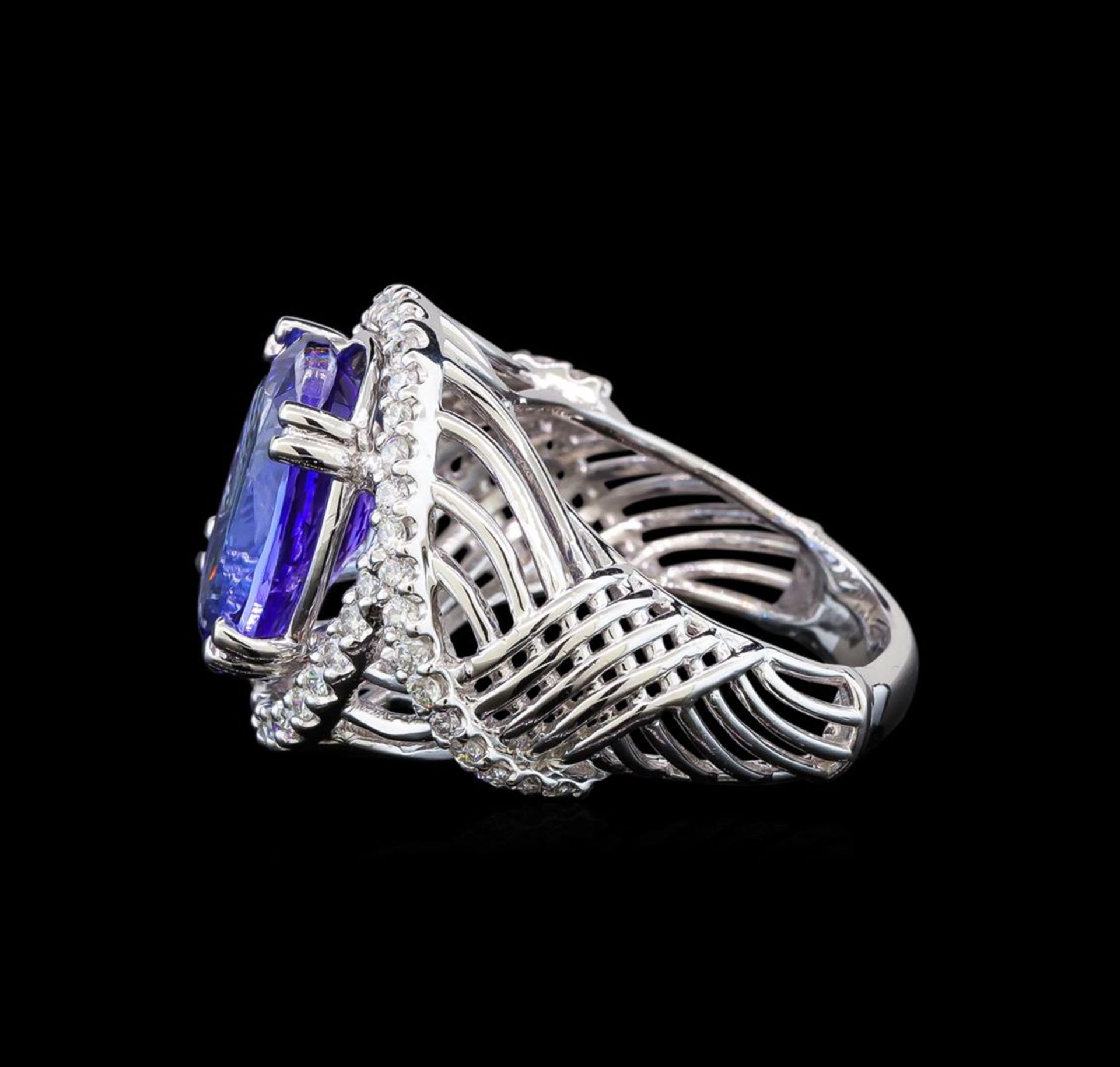 14KT White Gold 6.77 ctw Tanzanite and Diamond Ring - Image 3 of 5