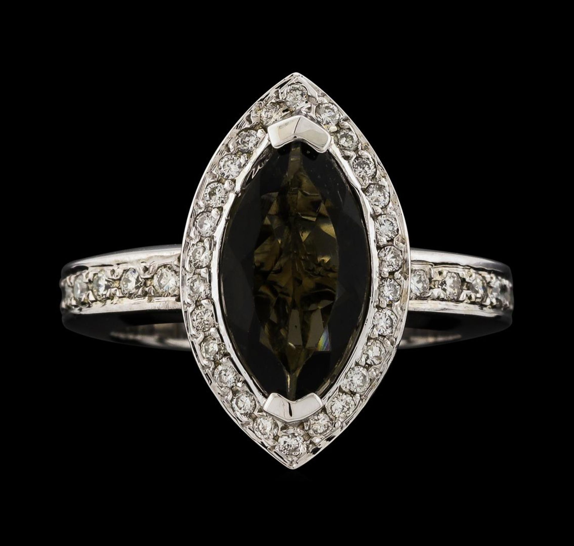 1.61 ctw Tourmaline and Diamond Ring - 14KT White Gold - Image 2 of 4