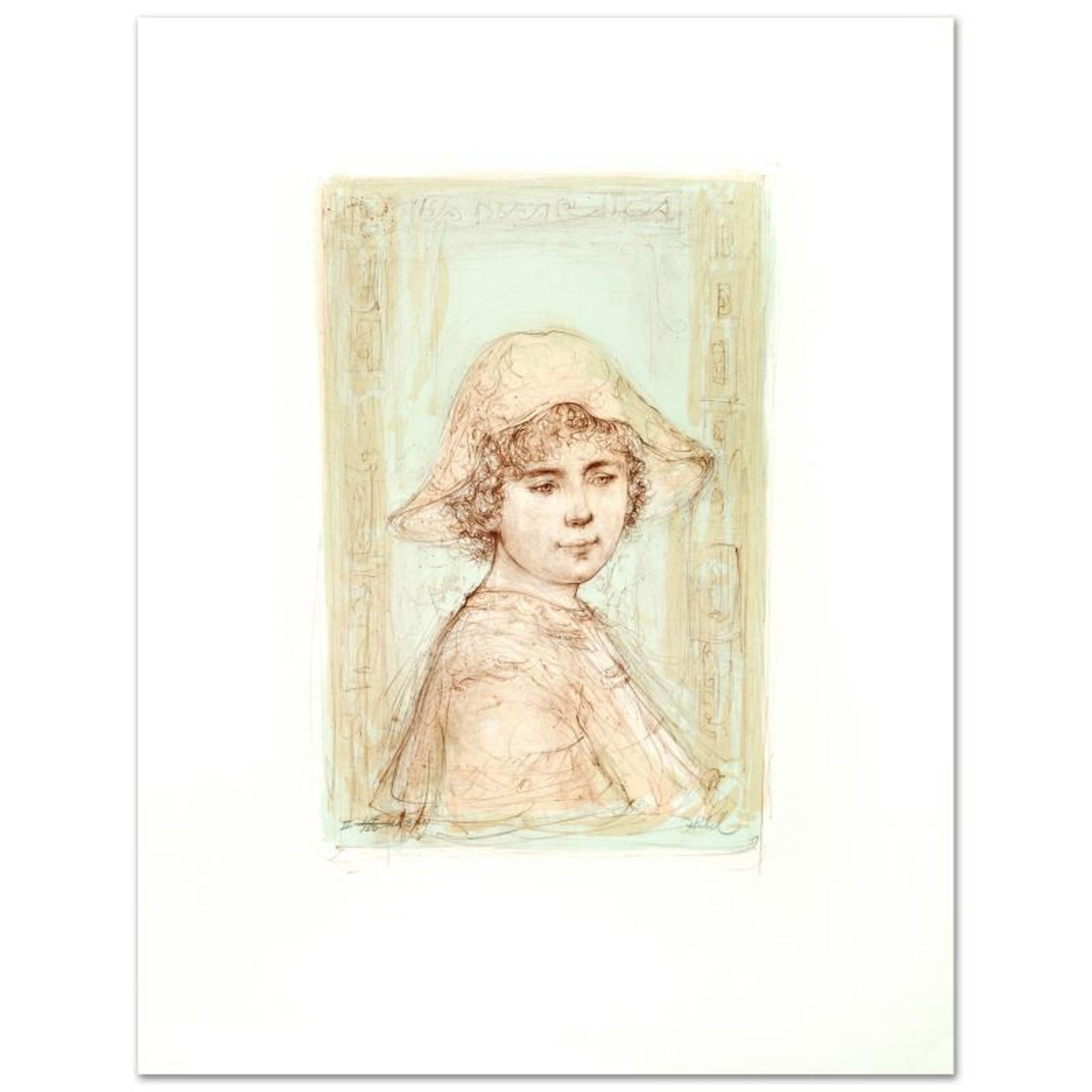 "Victoria" Limited Edition Lithograph by Edna Hibel (1917-2014), Numbered and Ha