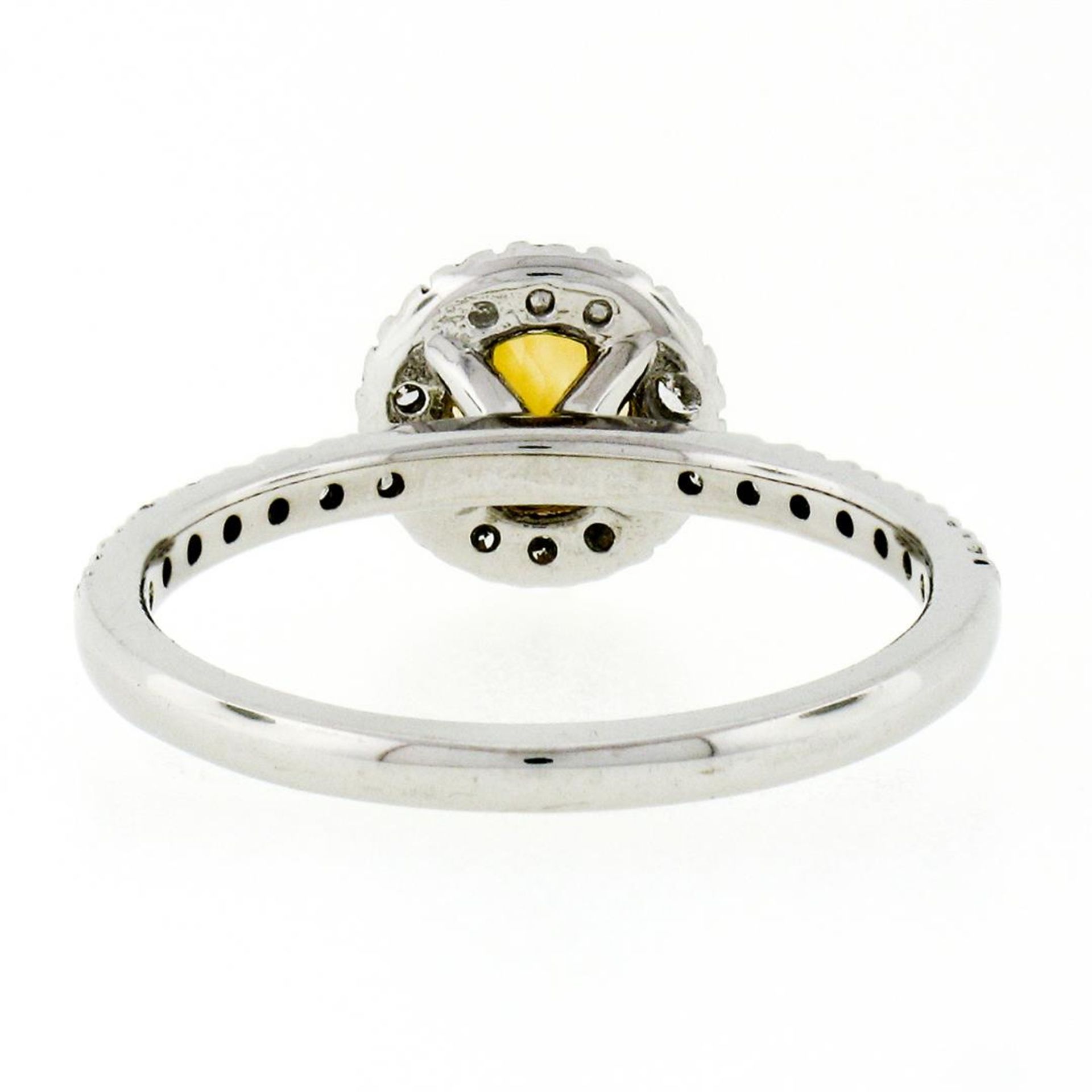 Petite 14K White Gold 0.82ctw Citrine & Diamond Halo Engagement or Promise Ring - Image 9 of 9