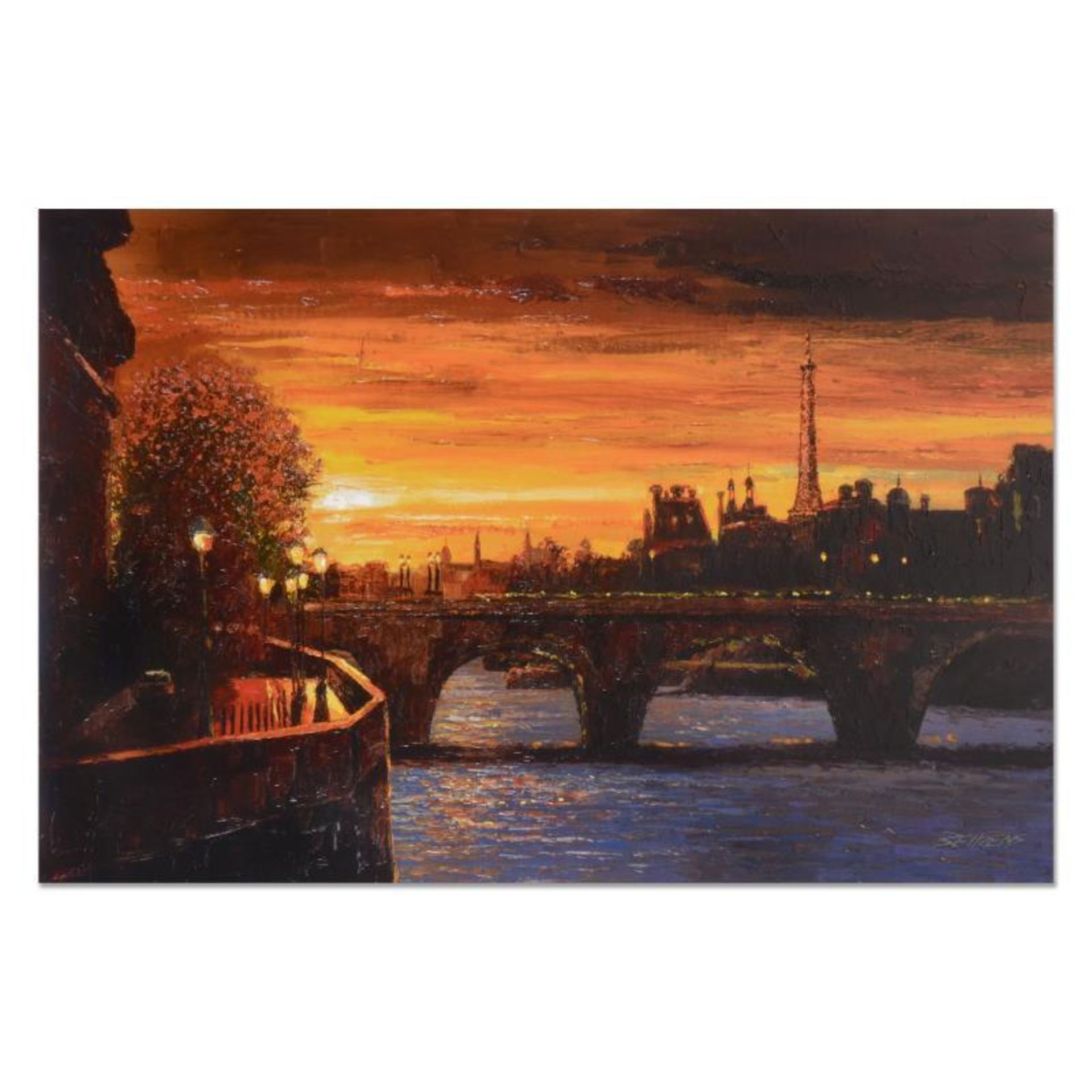 Howard Behrens (1933-2014), "Twilight On The Seine II" Limited Edition on Canvas