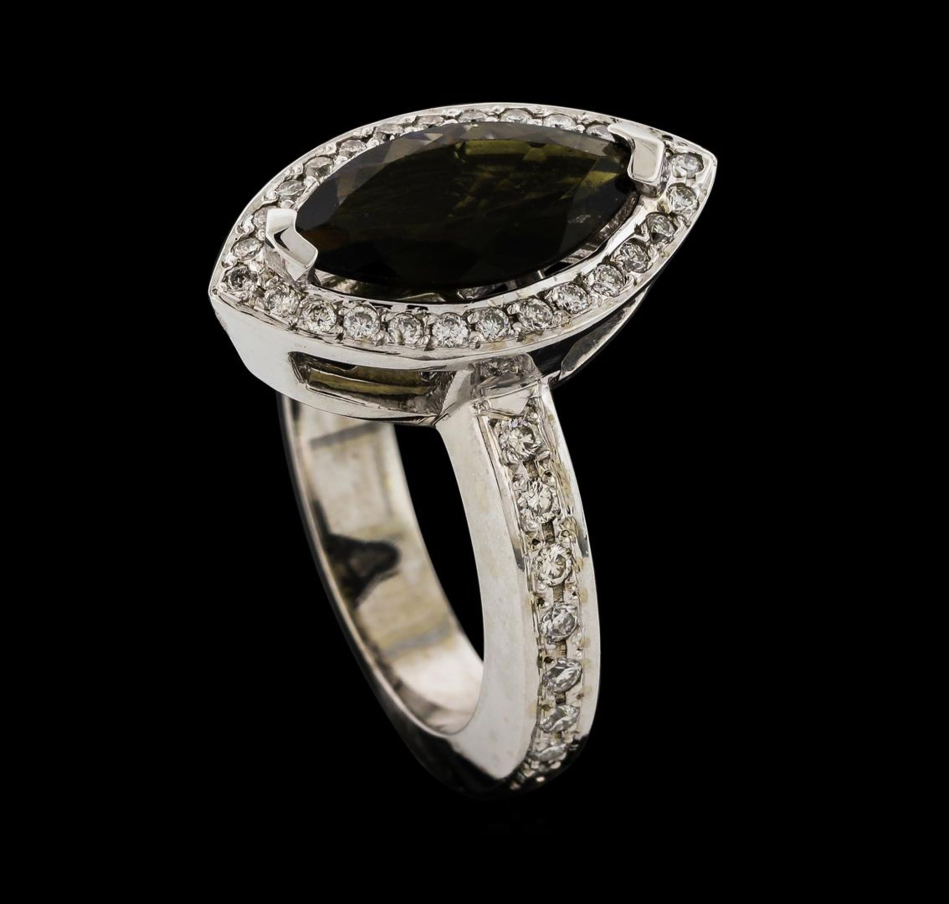 1.61 ctw Tourmaline and Diamond Ring - 14KT White Gold - Image 4 of 4