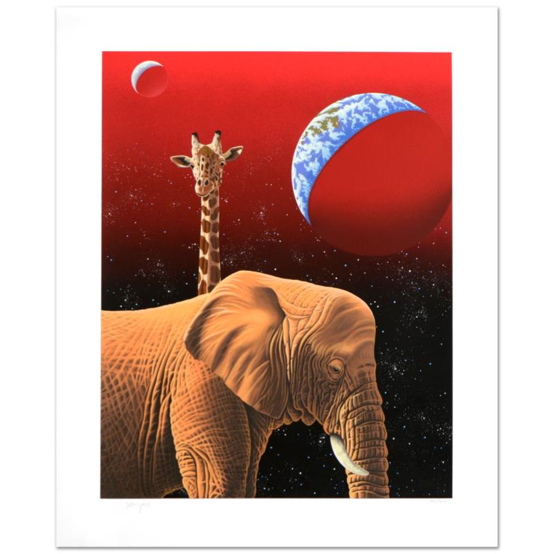 "Our Home Too I, Elephants" Limited Edition Serigraph by William Schimmel, Numbe