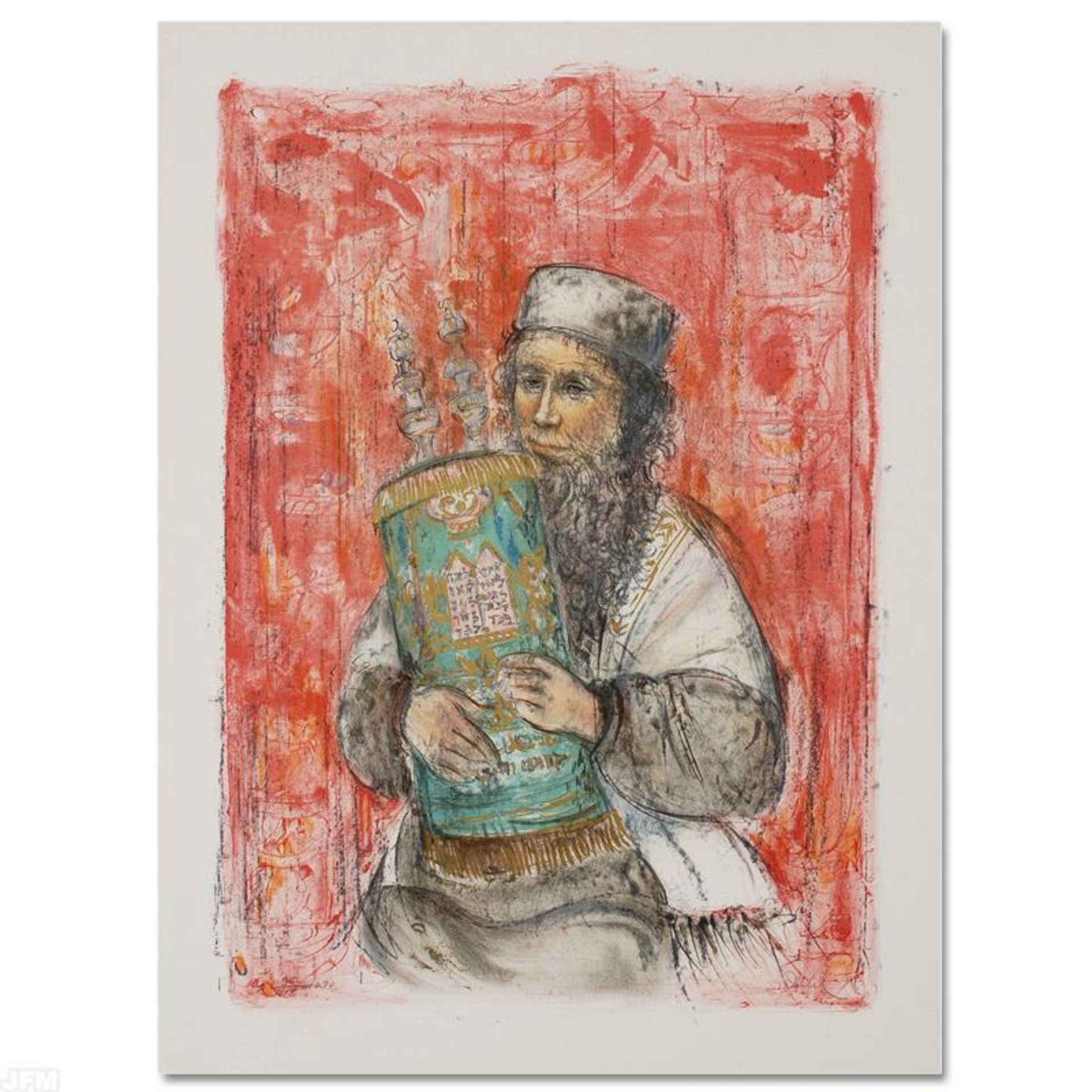 "Israeli Rabbi" Limited Edition Lithograph by Edna Hibel (1917-2014), Numbered a