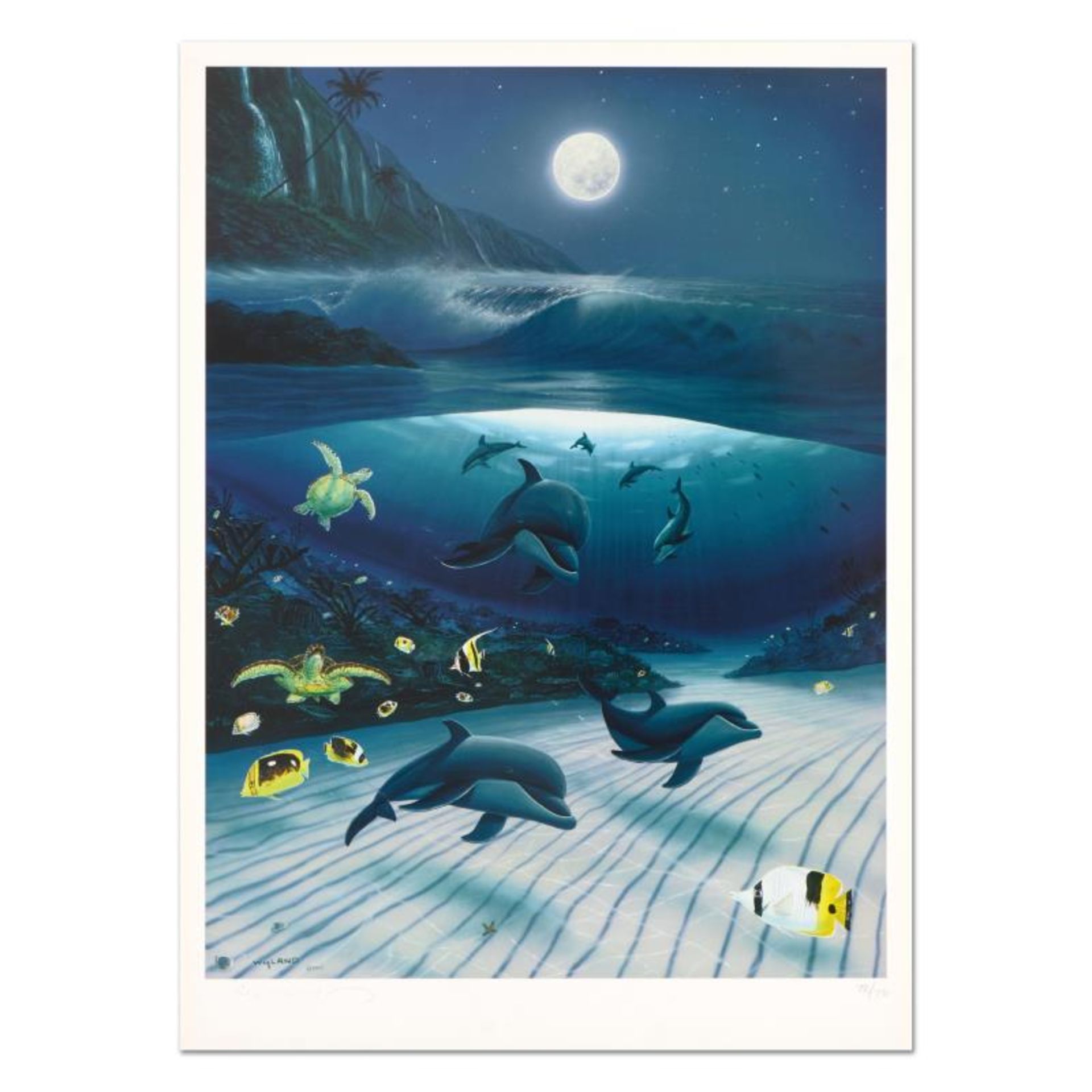 Wyland, "Mystical Waters" Limited Edition Lithograph, Numbered and Hand Signed w
